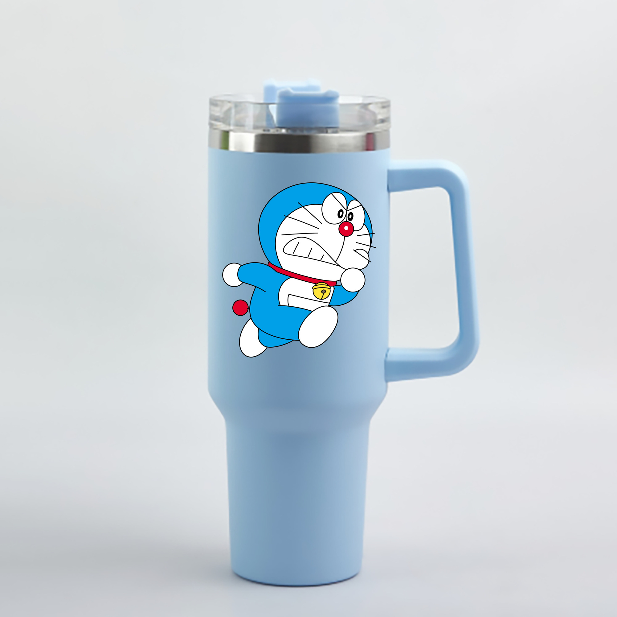 （画像用） ドラえもん Doraemon 1200mL車用タンブラー - クリスタルステッカー（プラスチックストロー付き）