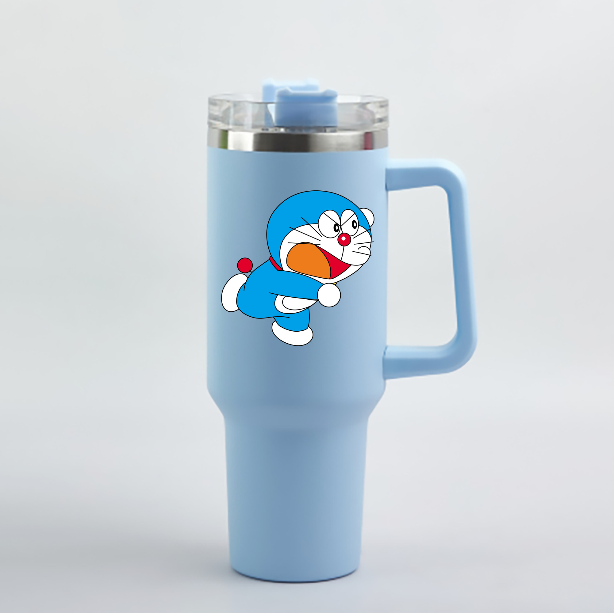（画像用） ドラえもん Doraemon 1200mL車用タンブラー - クリスタルステッカー（プラスチックストロー付き）