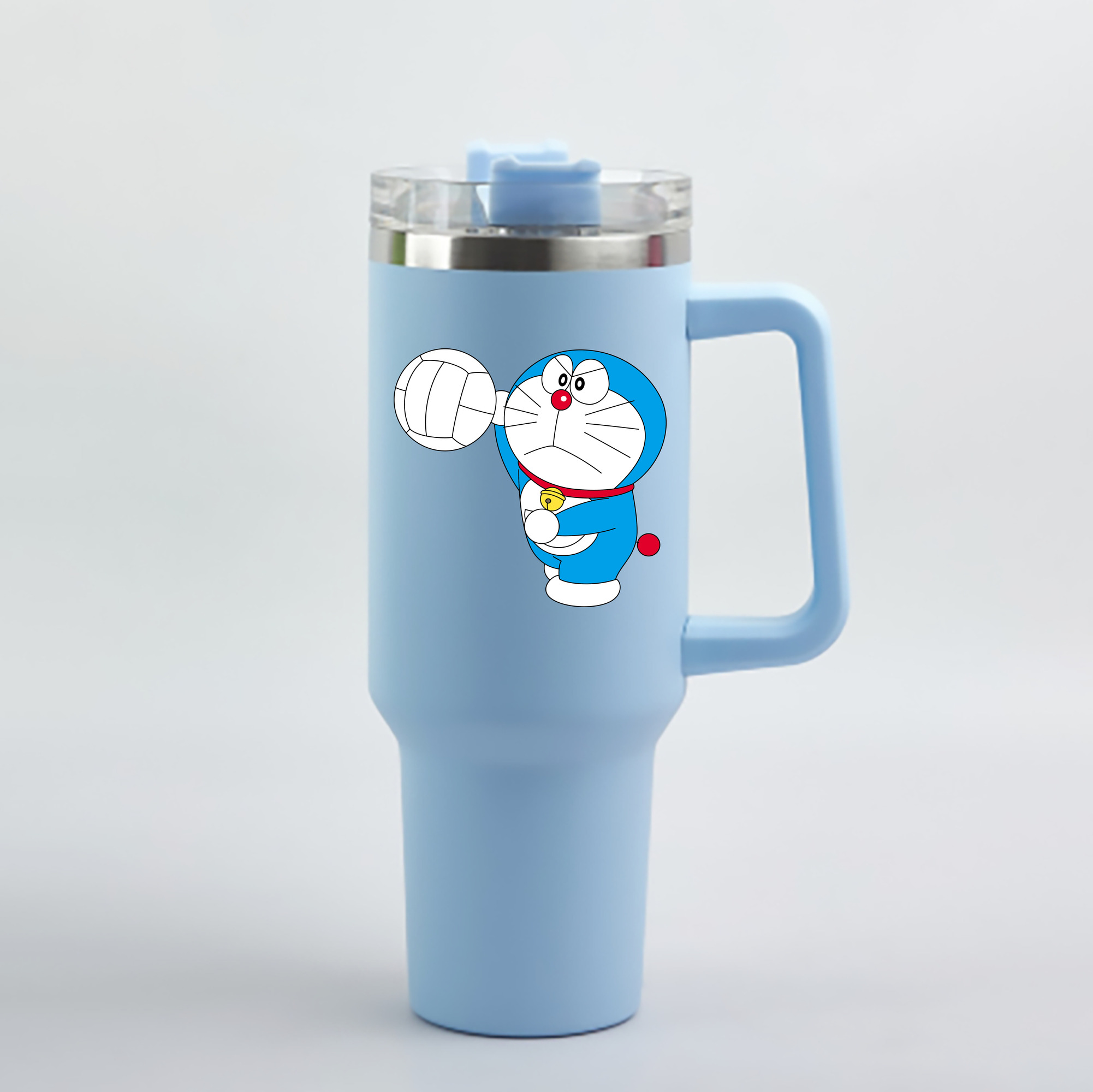 （画像用） ドラえもん Doraemon 1200mL車用タンブラー - クリスタルステッカー（プラスチックストロー付き）