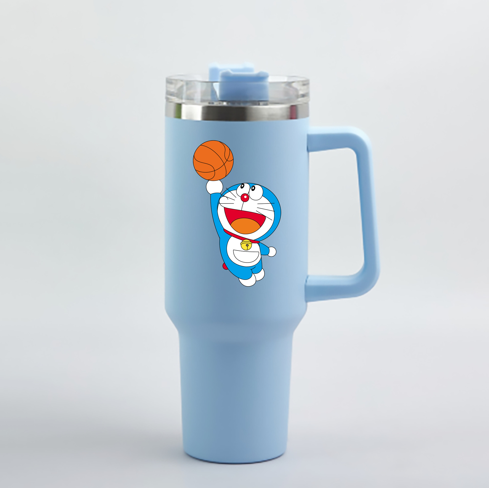 （画像用） ドラえもん Doraemon 1200mL車用タンブラー - クリスタルステッカー（プラスチックストロー付き）