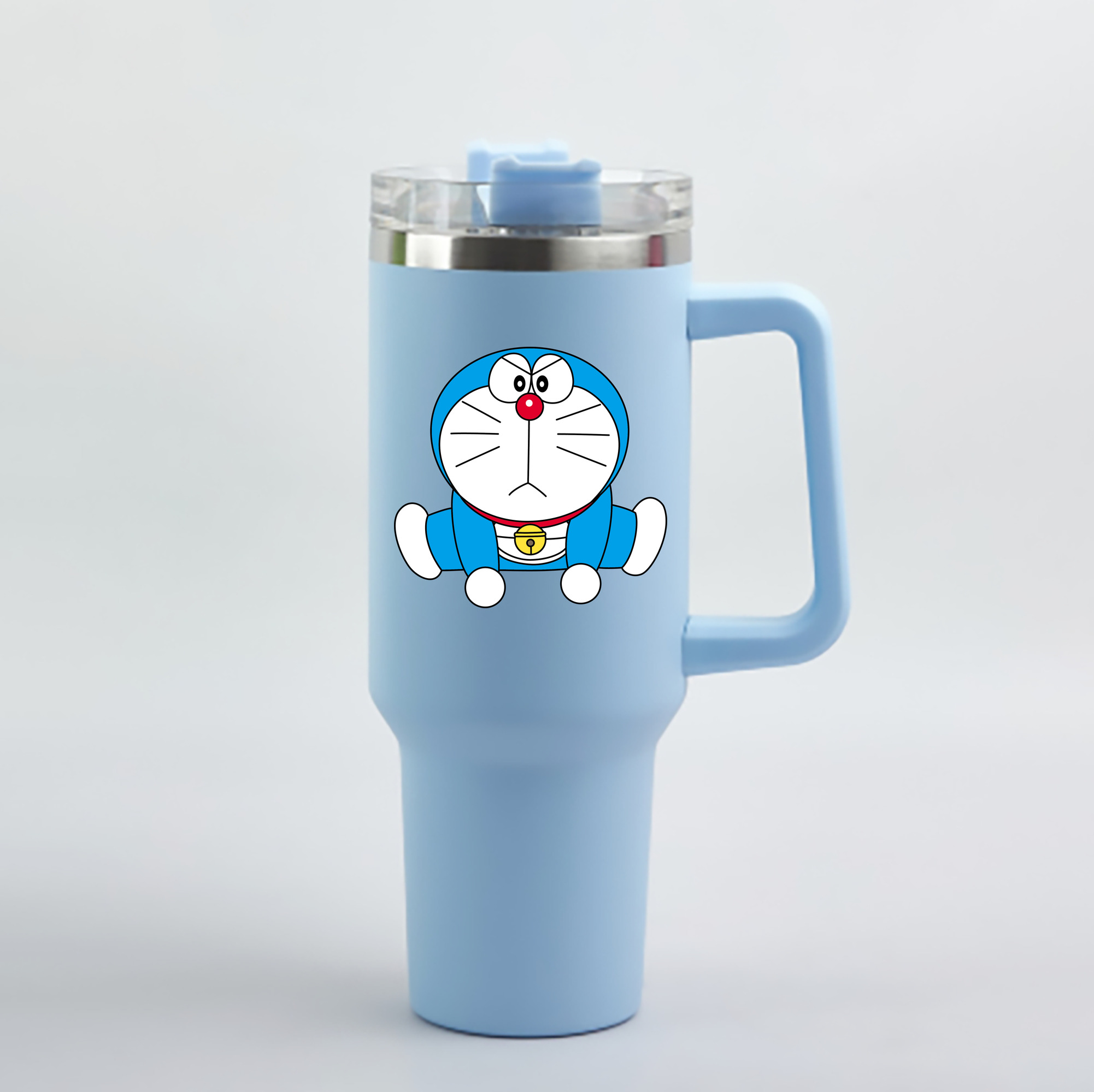 （画像用） ドラえもん Doraemon 1200mL車用タンブラー - クリスタルステッカー（プラスチックストロー付き）
