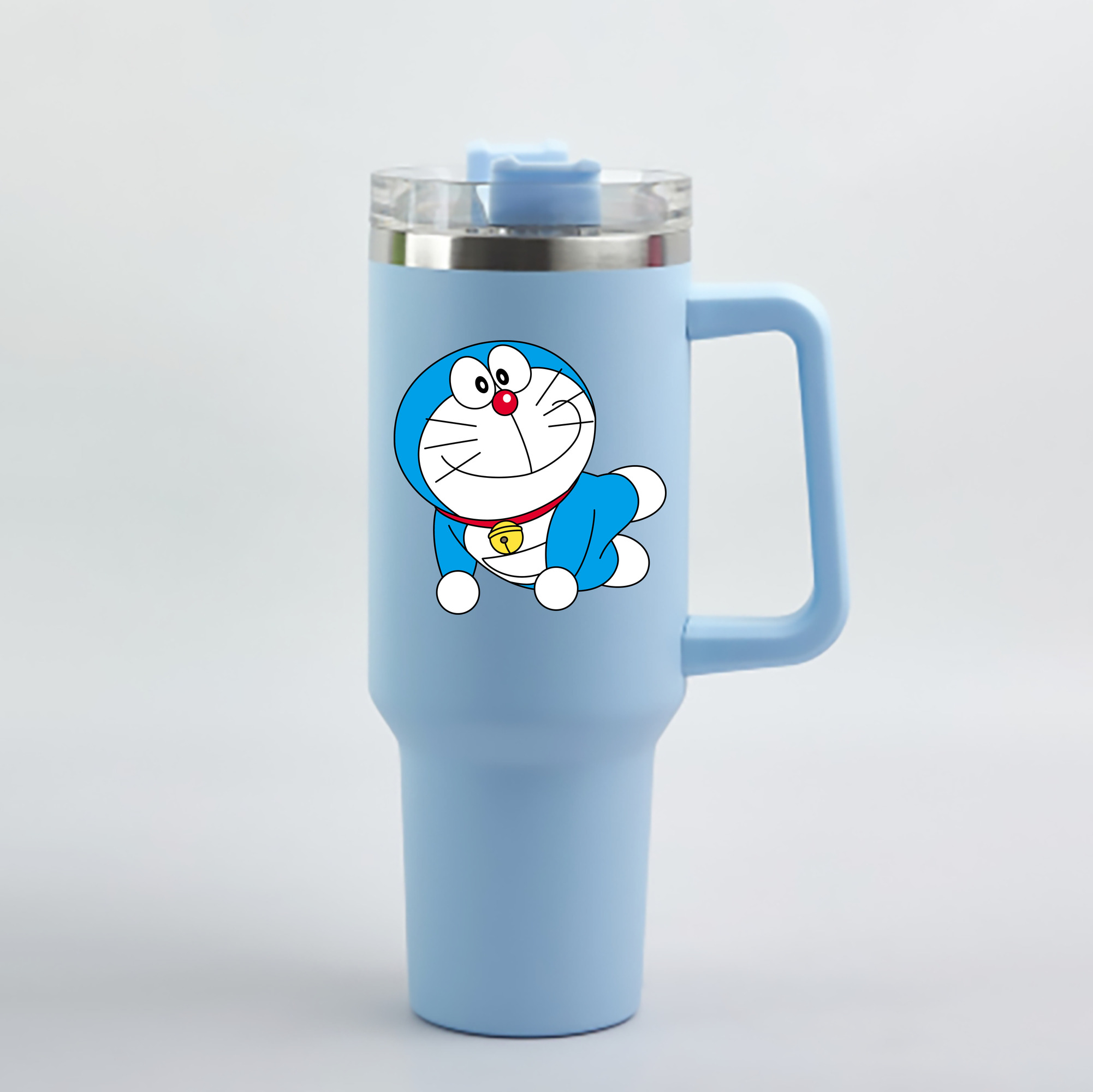 （画像用） ドラえもん Doraemon 1200mL車用タンブラー - クリスタルステッカー（プラスチックストロー付き）