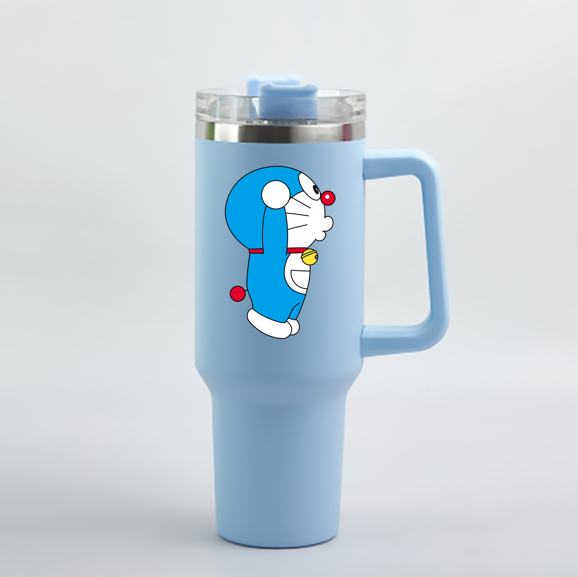 （画像用） ドラえもん Doraemon 1200mL車用タンブラー - クリスタルステッカー（プラスチックストロー付き）