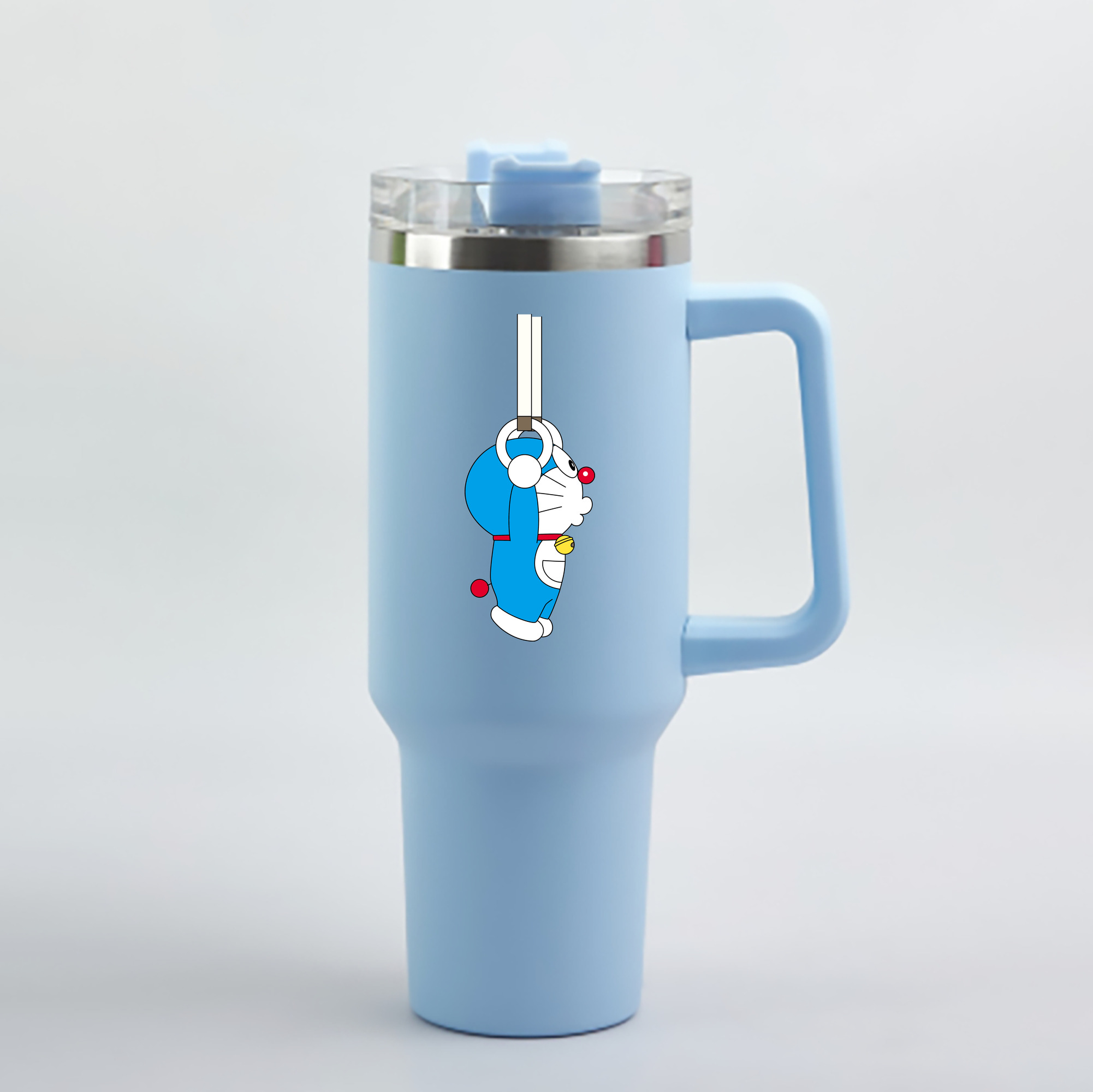 （画像用） ドラえもん Doraemon 1200mL車用タンブラー - クリスタルステッカー（プラスチックストロー付き）