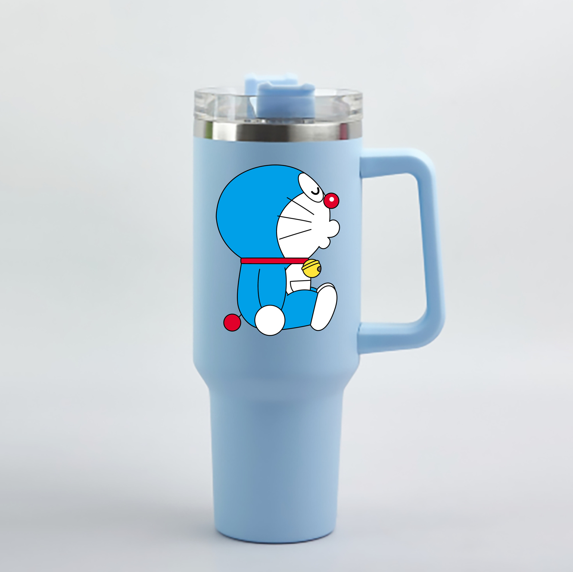 （画像用） ドラえもん Doraemon 1200mL車用タンブラー - クリスタルステッカー（プラスチックストロー付き）