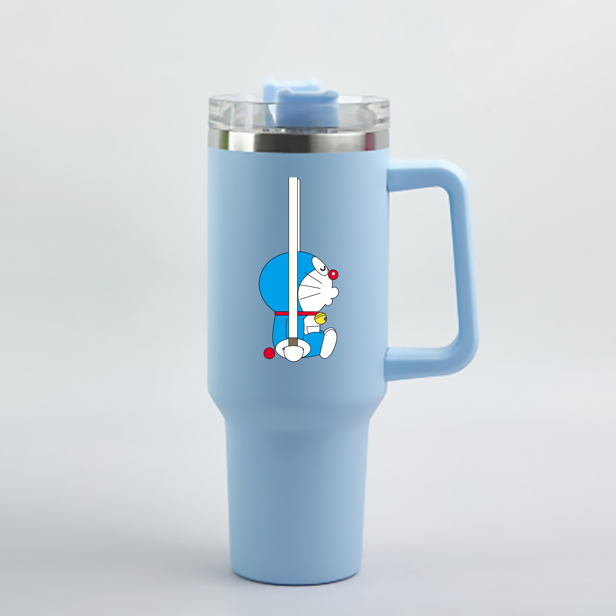 （画像用） ドラえもん Doraemon 1200mL車用タンブラー - クリスタルステッカー（プラスチックストロー付き）