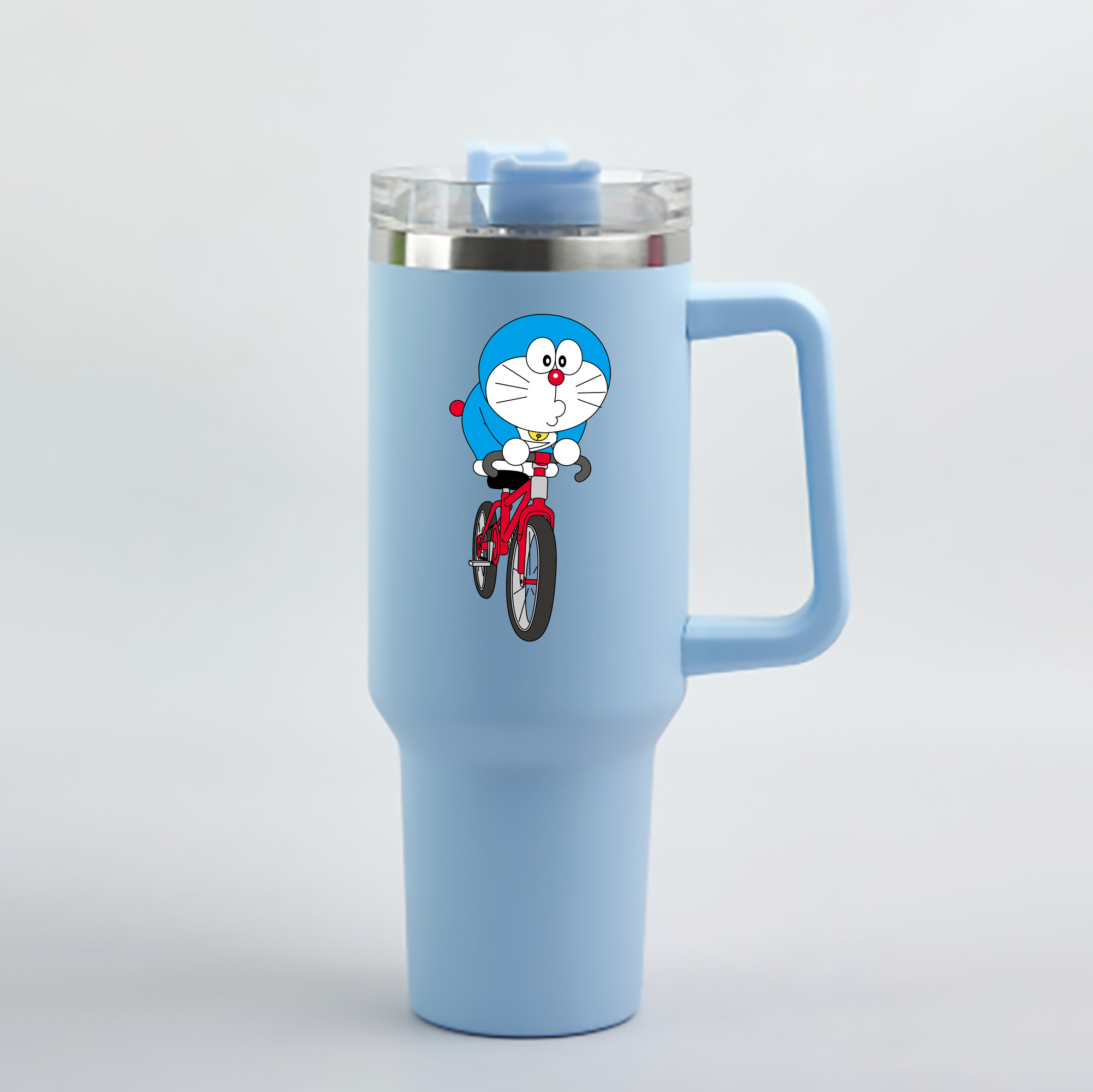 （画像用） ドラえもん Doraemon 1200mL車用タンブラー - クリスタルステッカー（プラスチックストロー付き）