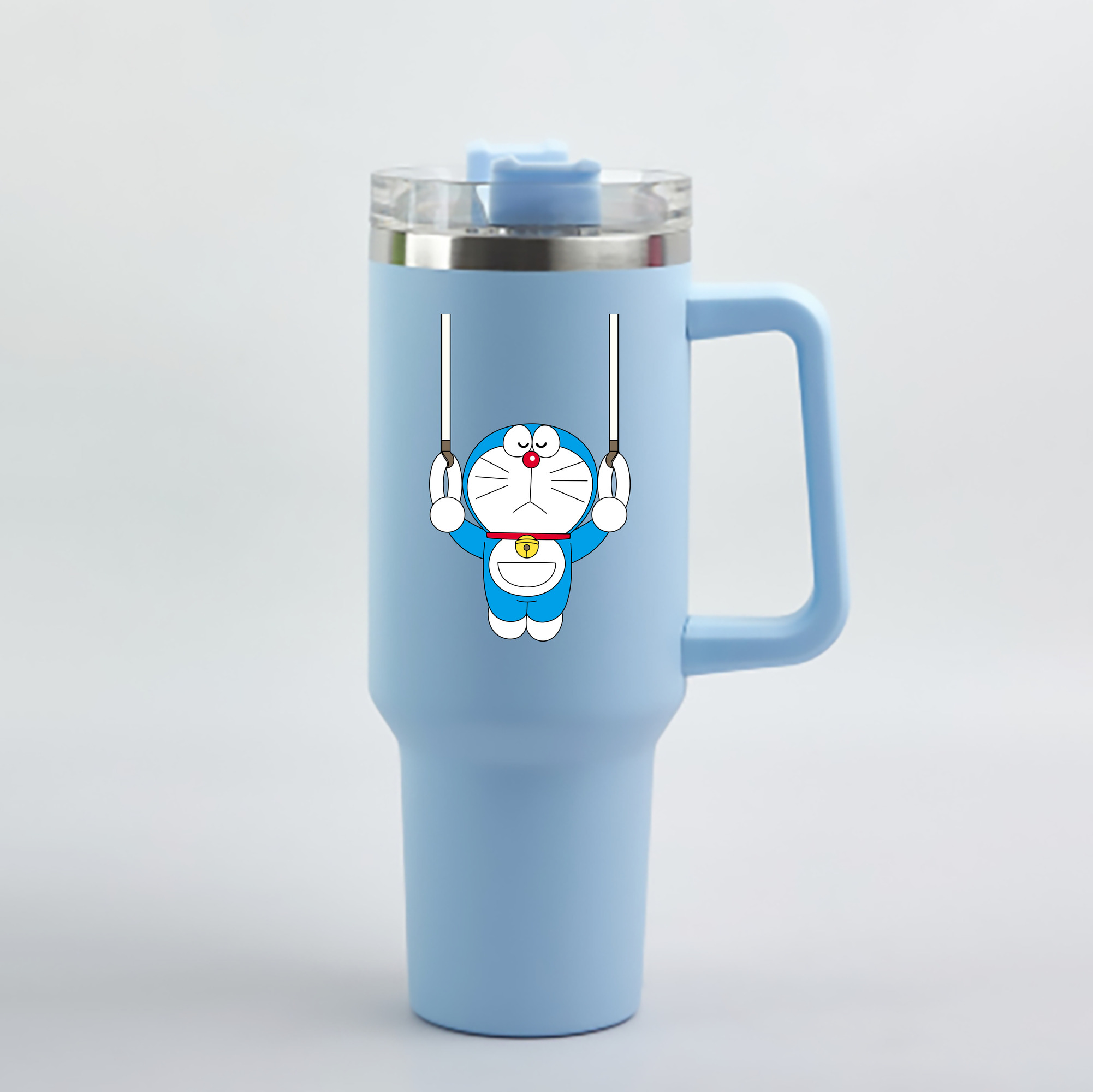 （画像用） ドラえもん Doraemon 1200mL車用タンブラー - クリスタルステッカー（プラスチックストロー付き）