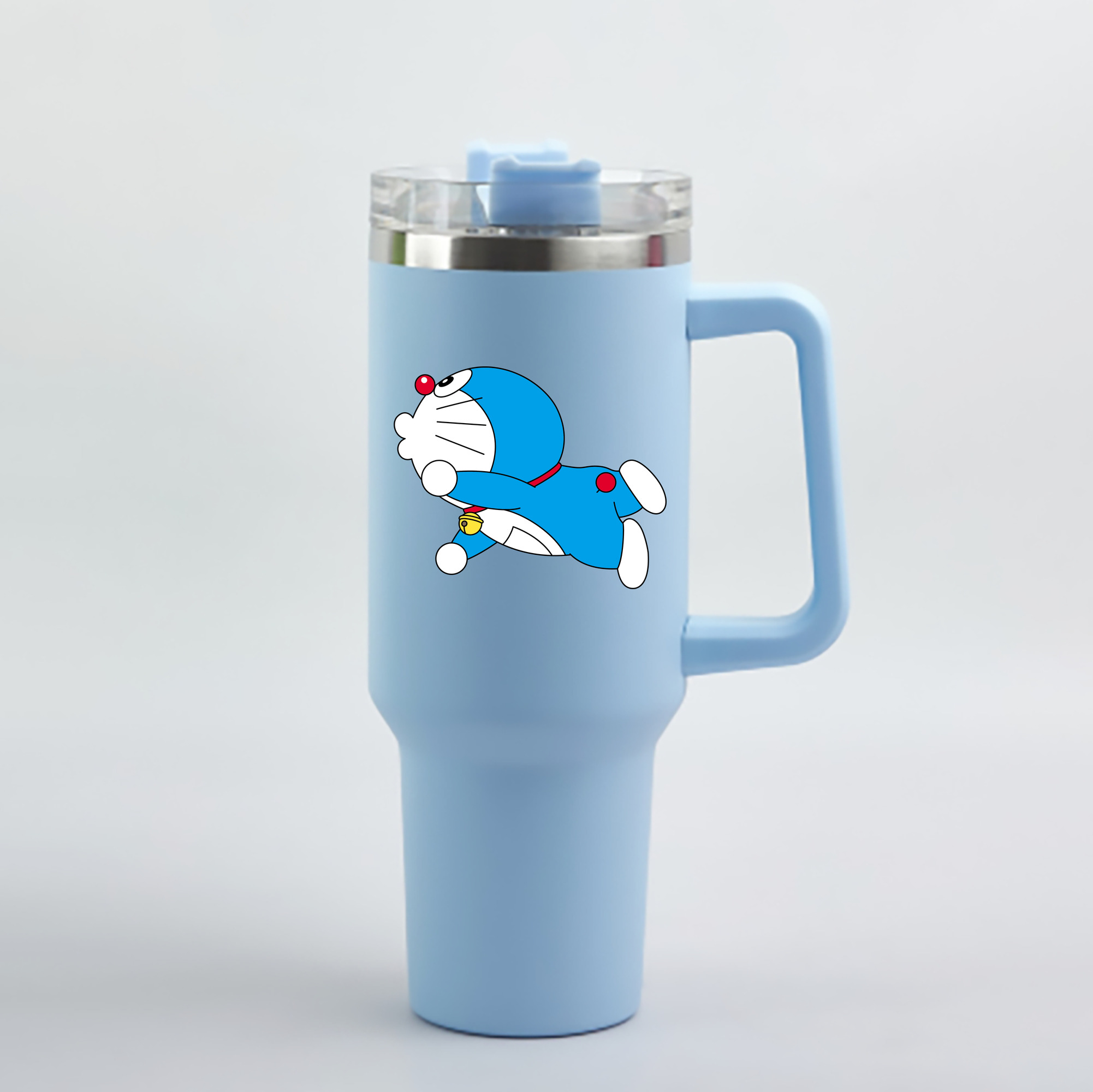 （画像用） ドラえもん Doraemon 1200mL車用タンブラー - クリスタルステッカー（プラスチックストロー付き）