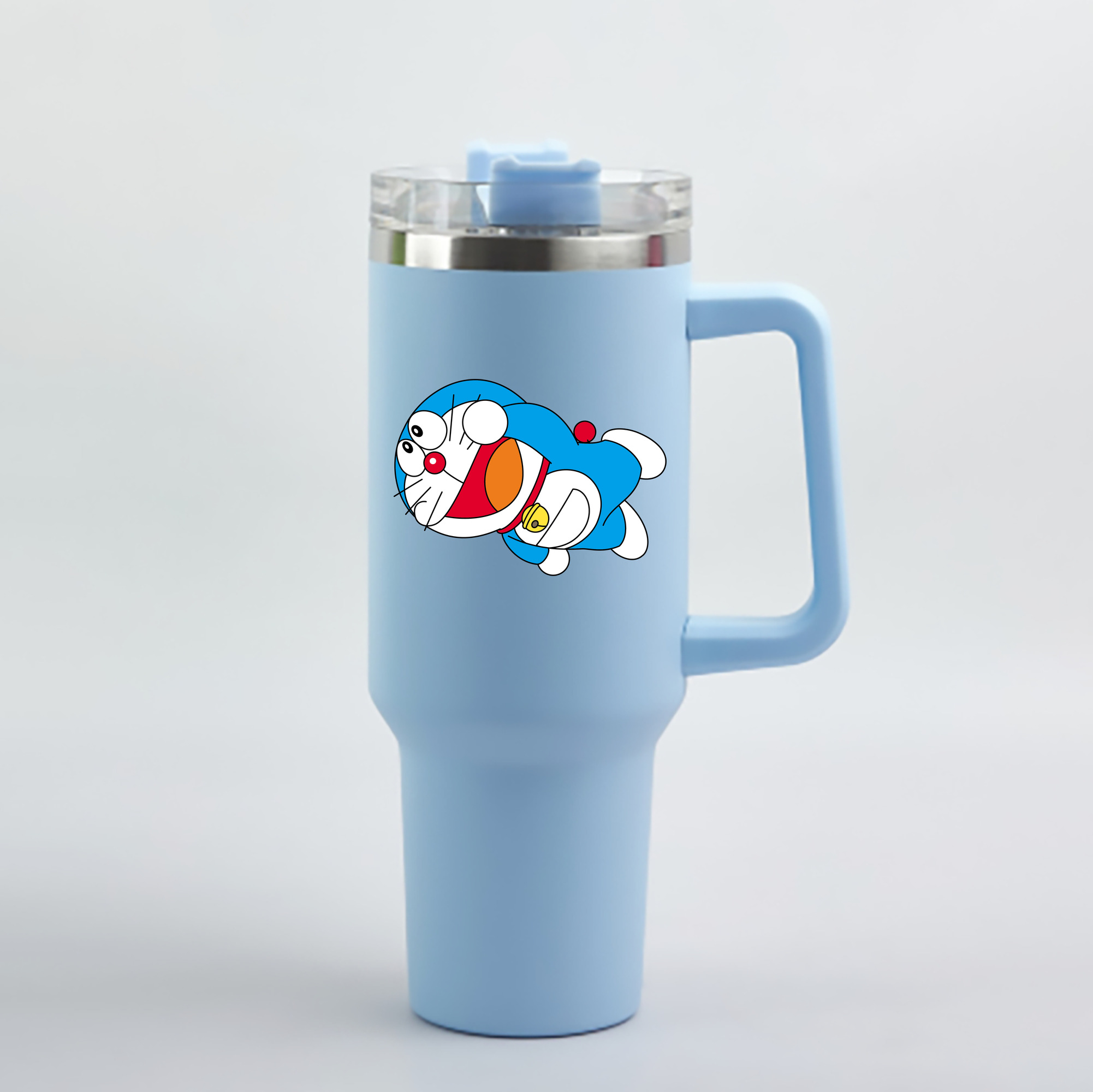 （画像用） ドラえもん Doraemon 1200mL車用タンブラー - クリスタルステッカー（プラスチックストロー付き）