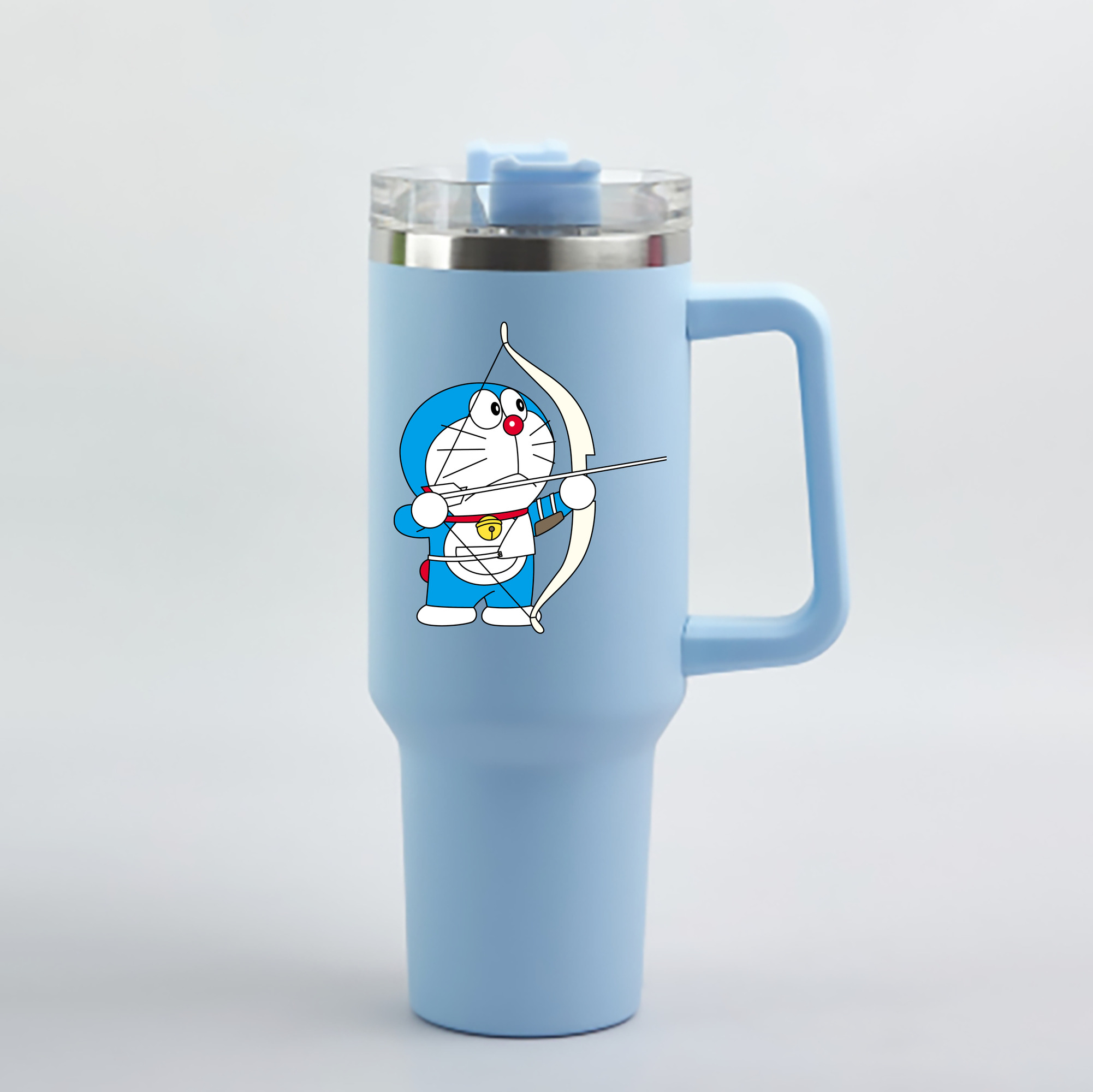 （画像用） ドラえもん Doraemon 1200mL車用タンブラー - クリスタルステッカー（プラスチックストロー付き）