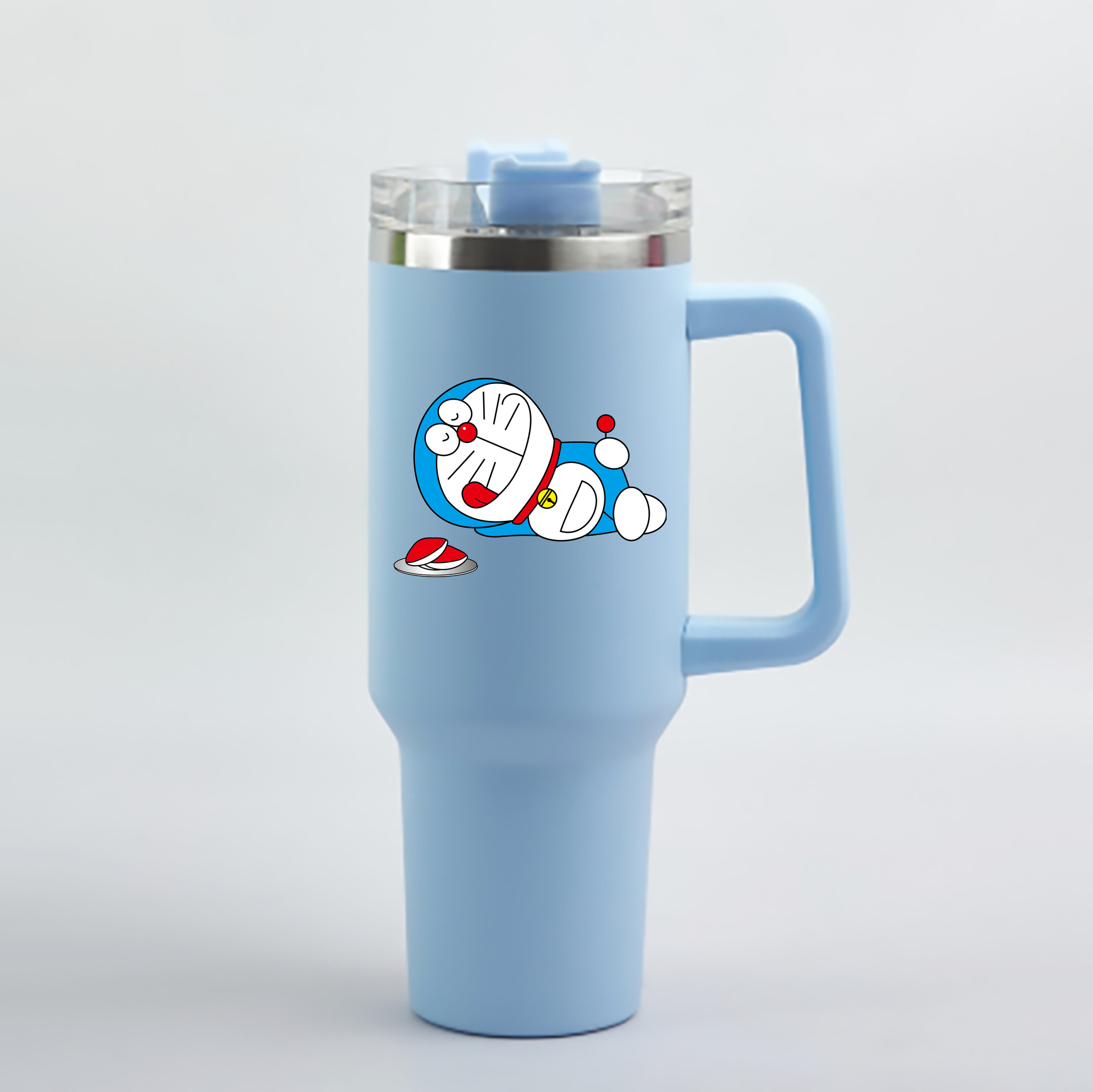 （画像用） ドラえもん Doraemon 1200mL車用タンブラー - クリスタルステッカー（プラスチックストロー付き）