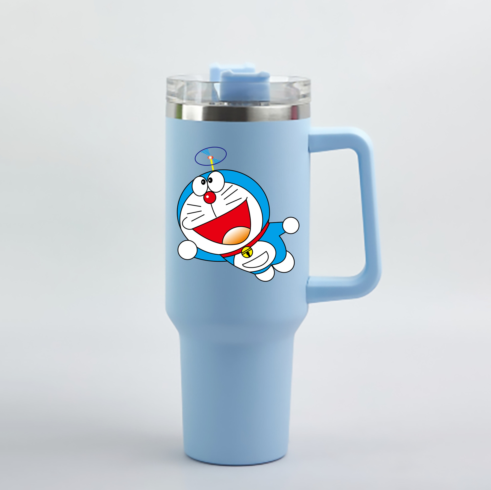 （画像用） ドラえもん Doraemon 1200mL車用タンブラー - クリスタルステッカー（プラスチックストロー付き）