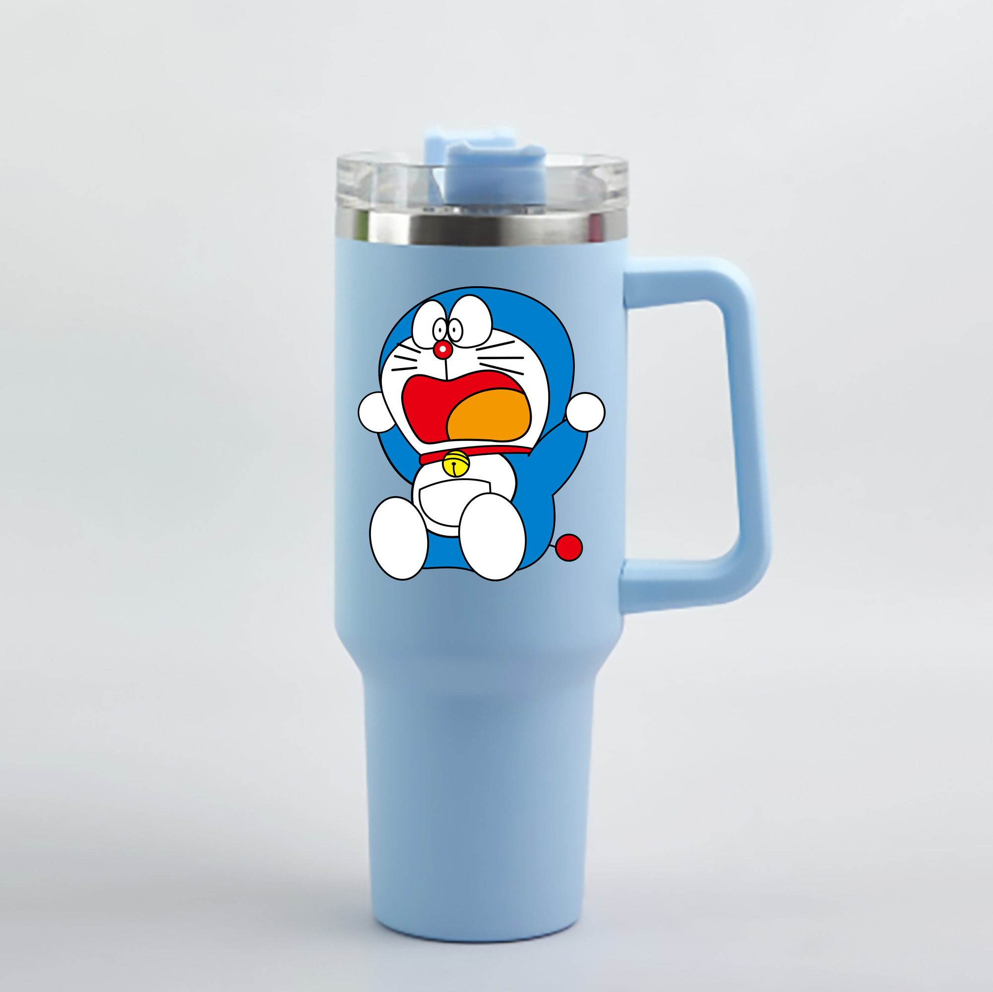 （画像用） ドラえもん Doraemon 1200mL車用タンブラー - クリスタルステッカー（プラスチックストロー付き）