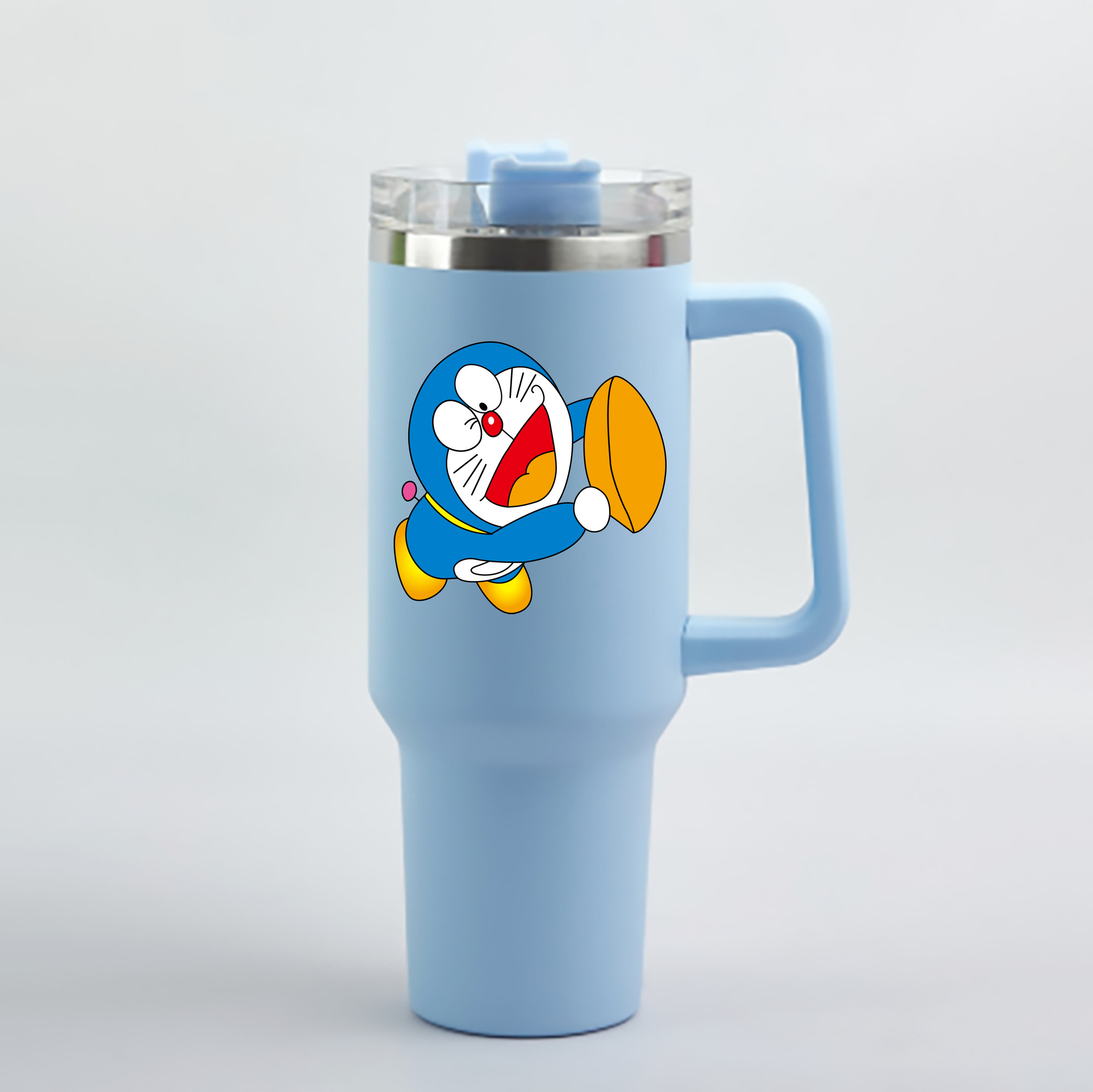 （画像用） ドラえもん Doraemon 1200mL車用タンブラー - クリスタルステッカー（プラスチックストロー付き）