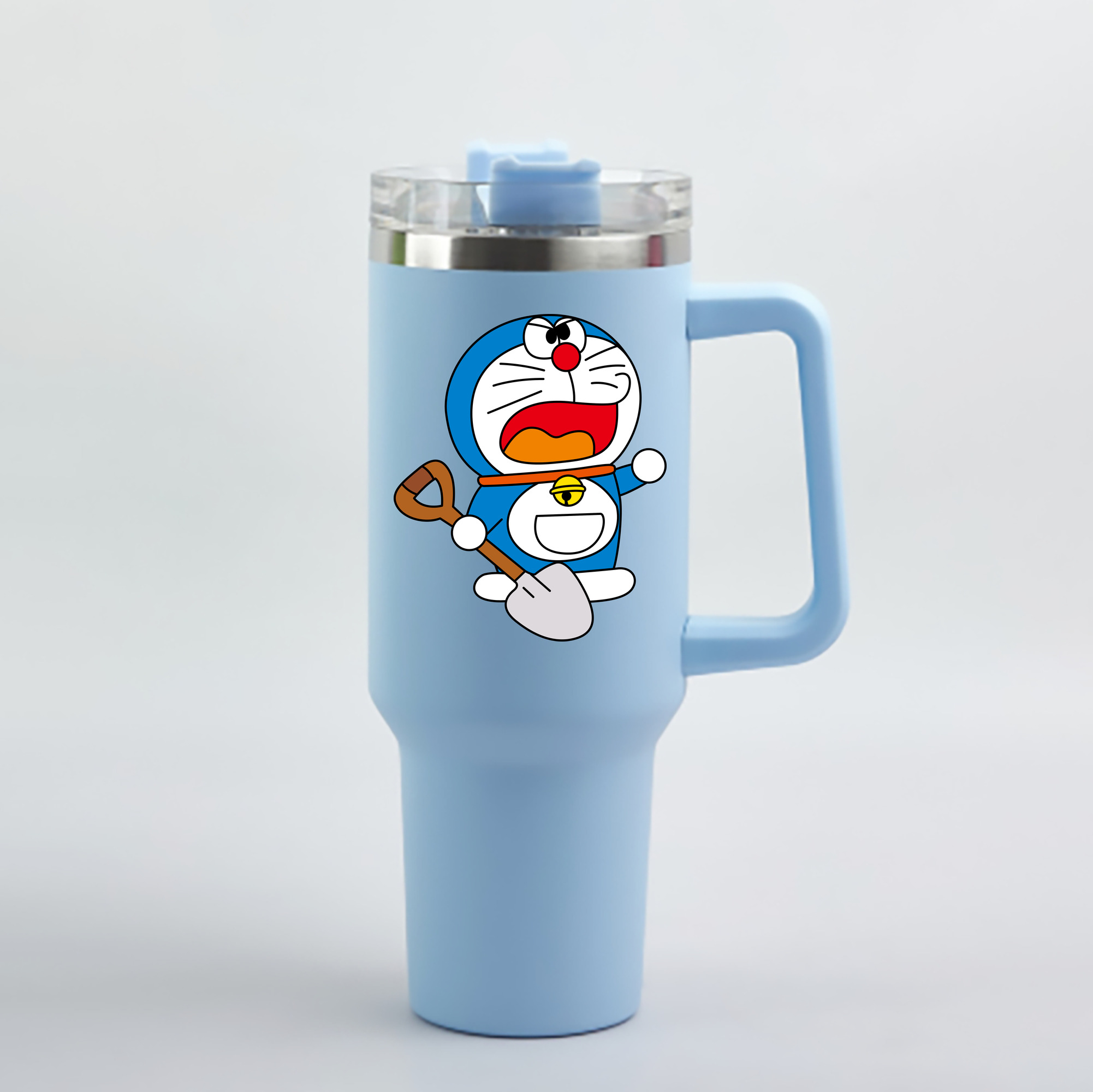 （画像用） ドラえもん Doraemon 1200mL車用タンブラー - クリスタルステッカー（プラスチックストロー付き）