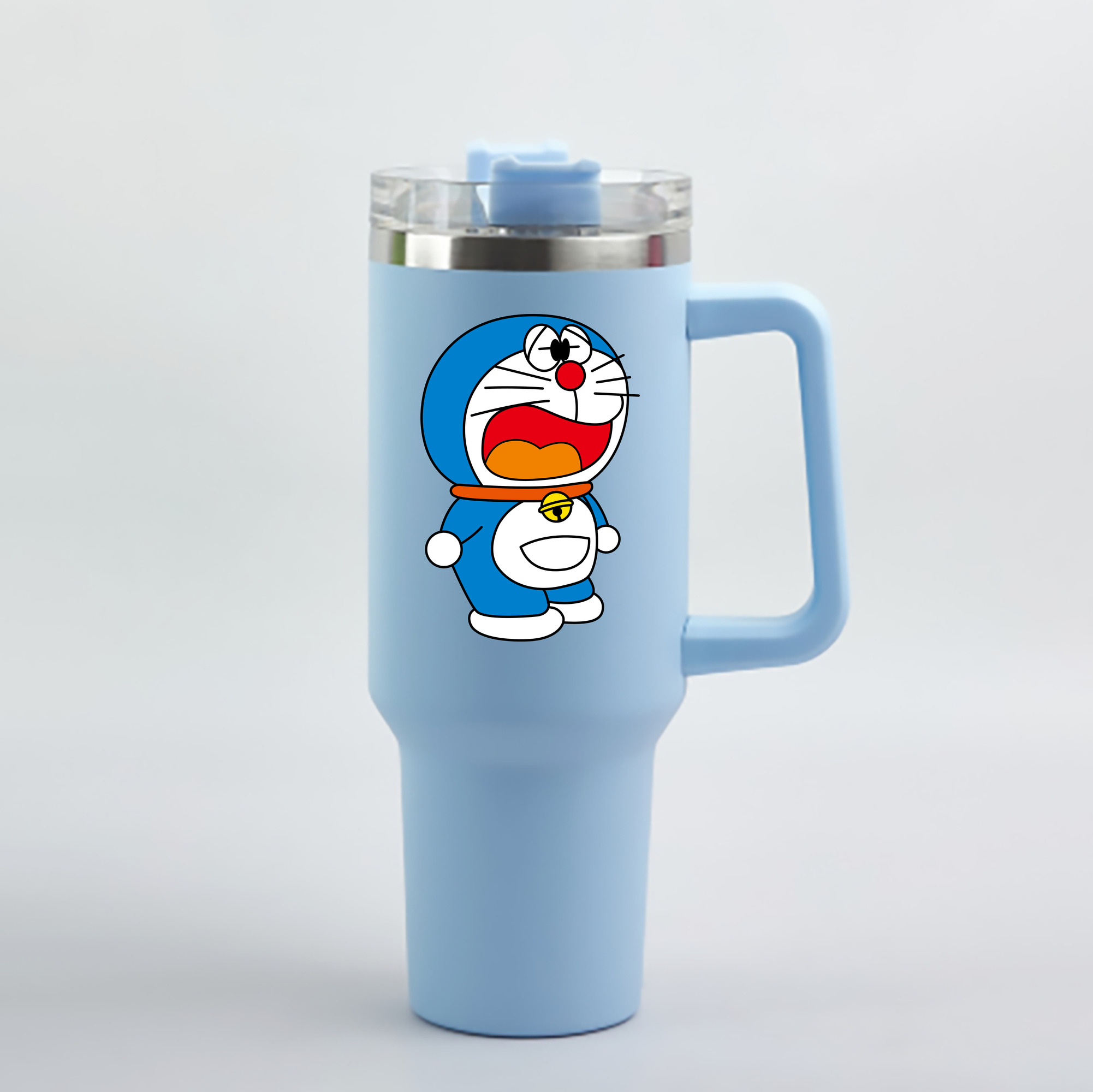（画像用） ドラえもん Doraemon 1200mL車用タンブラー - クリスタルステッカー（プラスチックストロー付き）