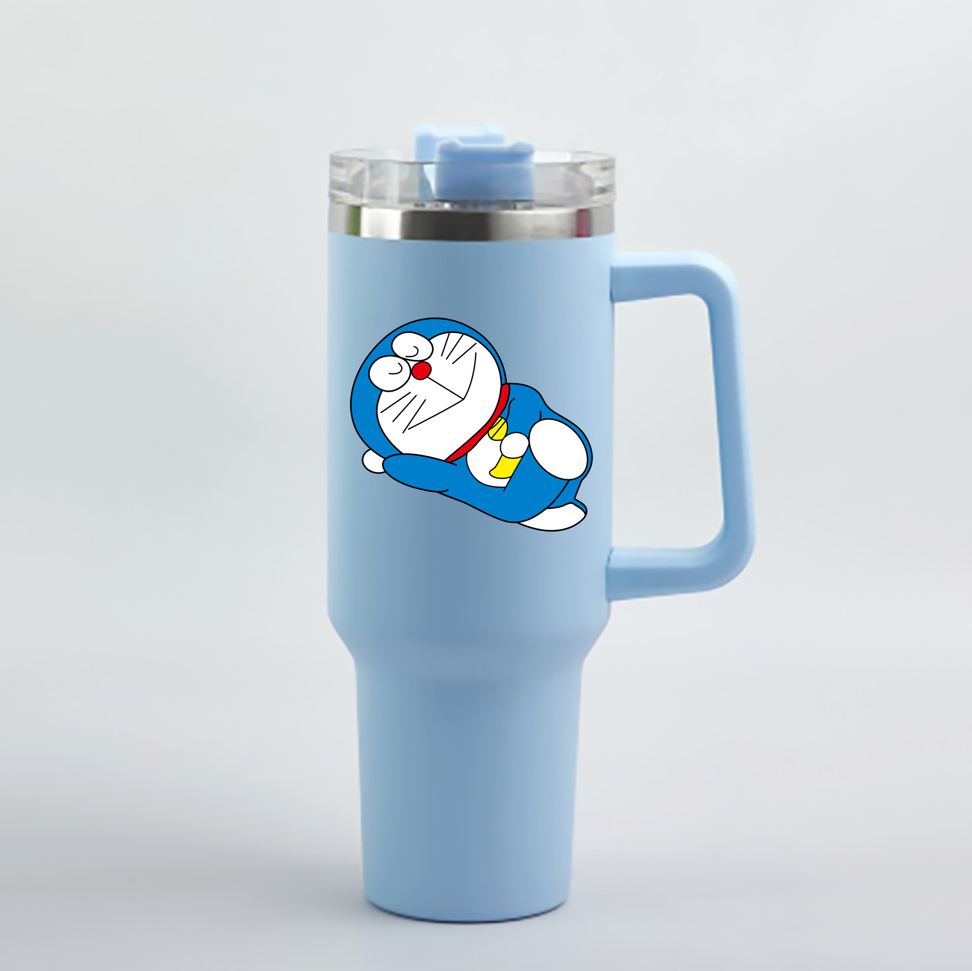 （画像用） ドラえもん Doraemon 1200mL車用タンブラー - クリスタルステッカー（プラスチックストロー付き）