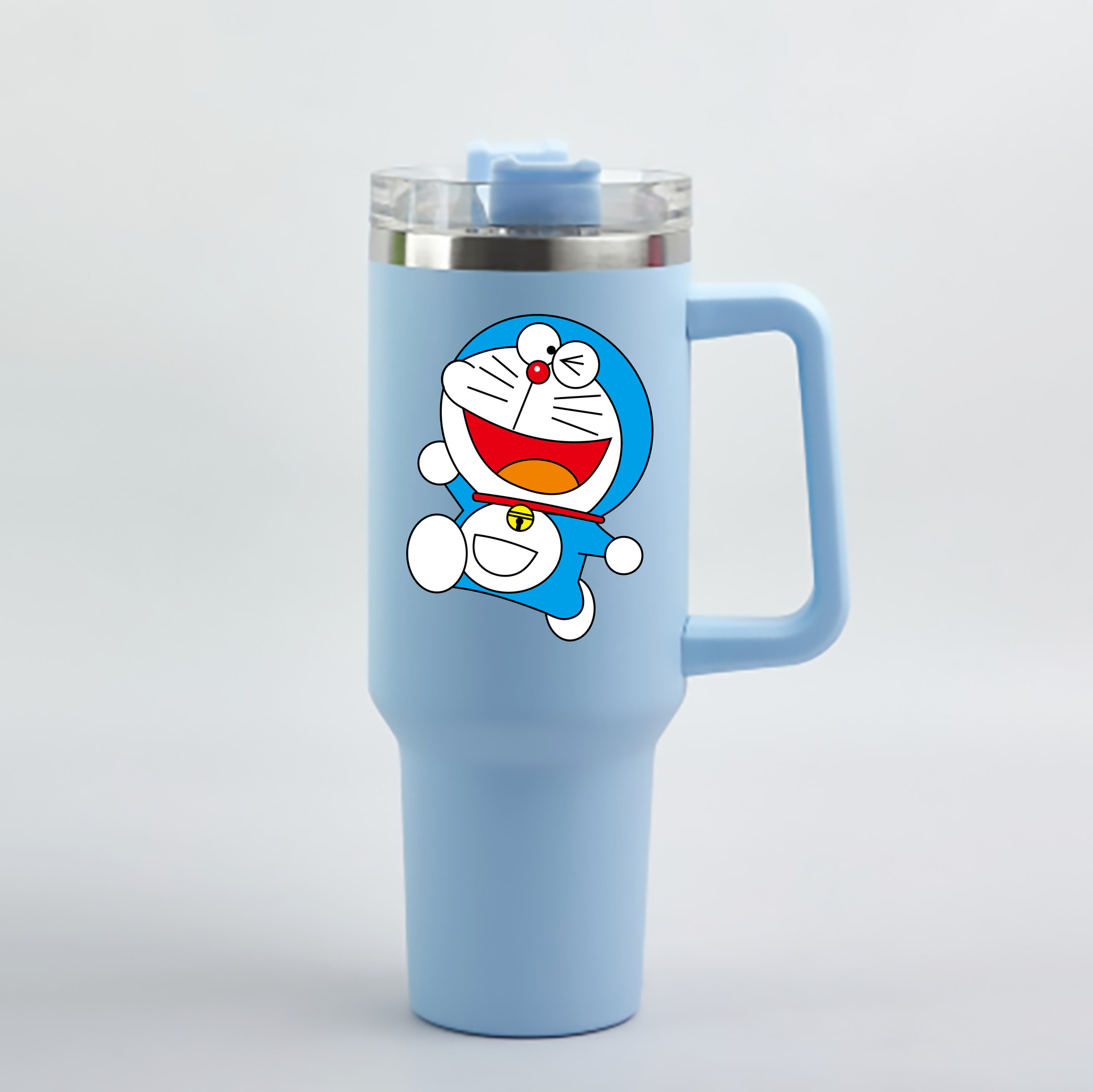 （画像用） ドラえもん Doraemon 1200mL車用タンブラー - クリスタルステッカー（プラスチックストロー付き）