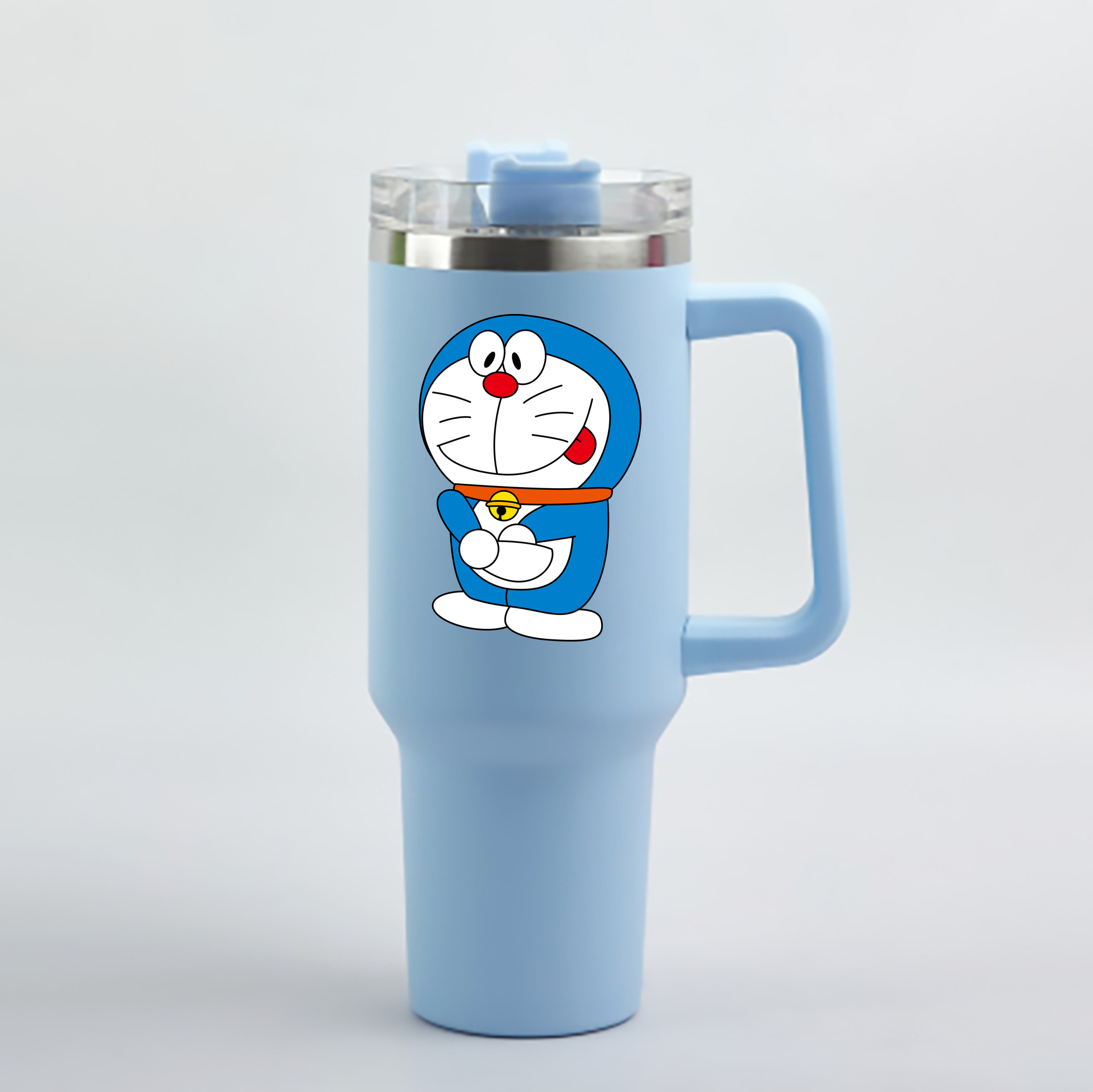 （画像用） ドラえもん Doraemon 1200mL車用タンブラー - クリスタルステッカー（プラスチックストロー付き）