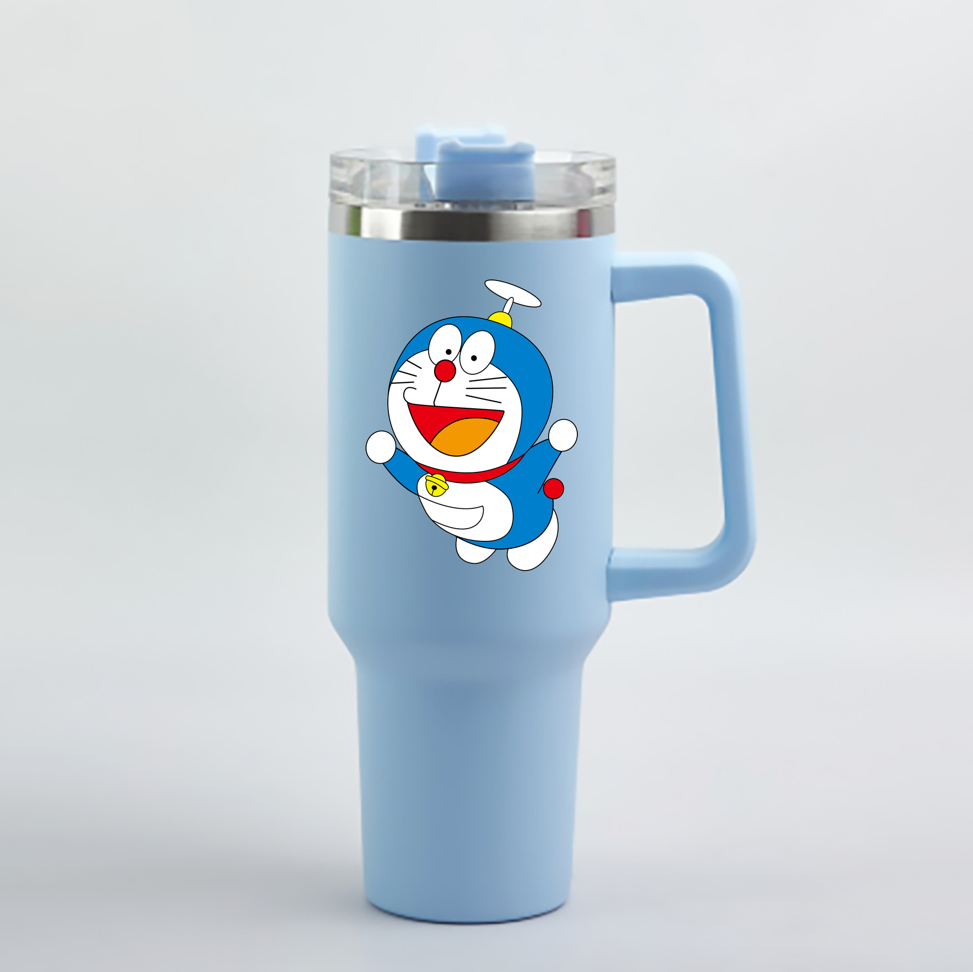 （画像用） ドラえもん Doraemon 1200mL車用タンブラー - クリスタルステッカー（プラスチックストロー付き）
