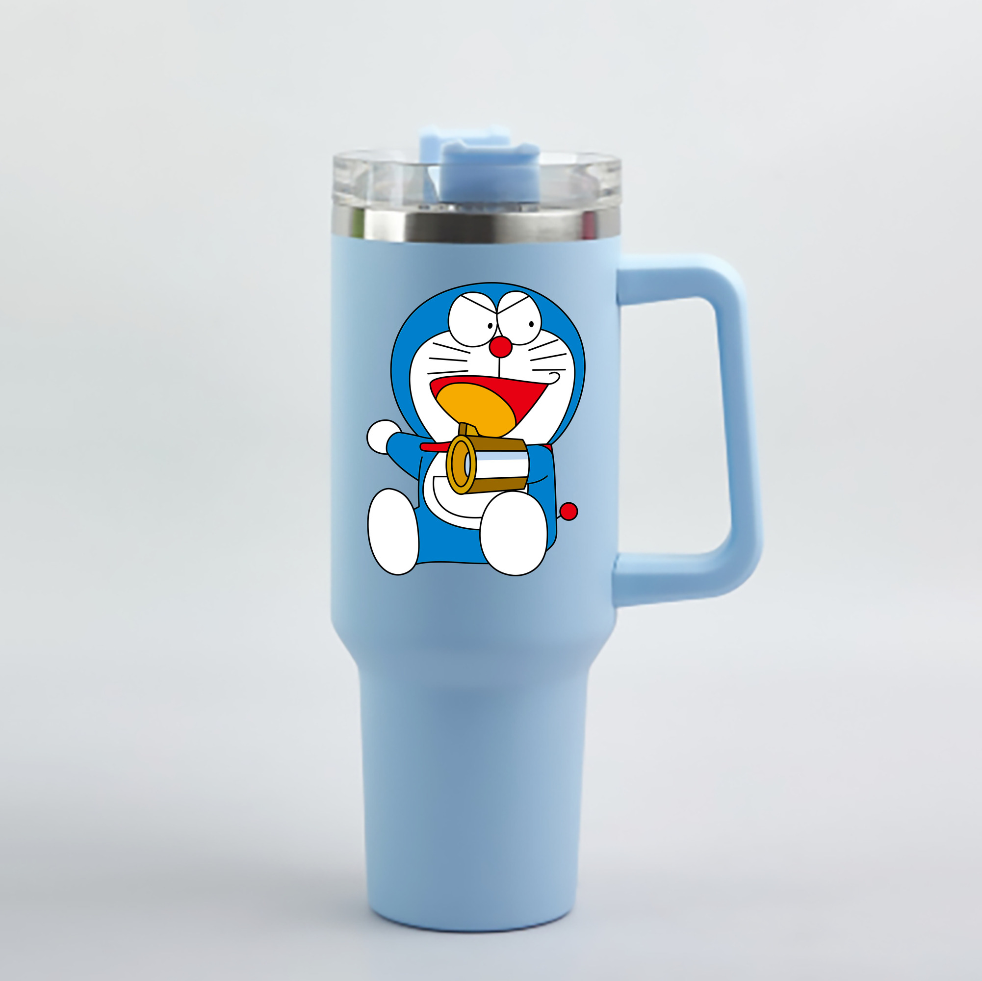 （画像用） ドラえもん Doraemon 1200mL車用タンブラー - クリスタルステッカー（プラスチックストロー付き）