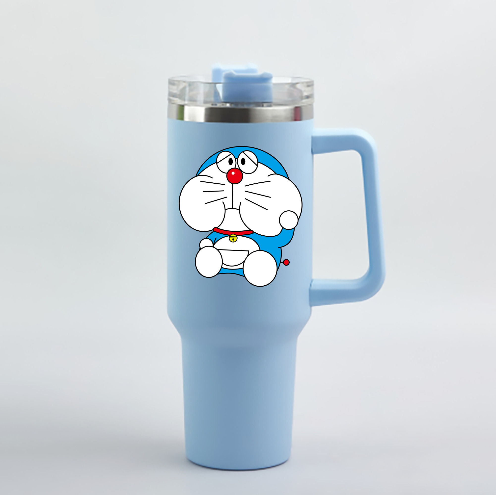 （画像用） ドラえもん Doraemon 1200mL車用タンブラー - クリスタルステッカー（プラスチックストロー付き）