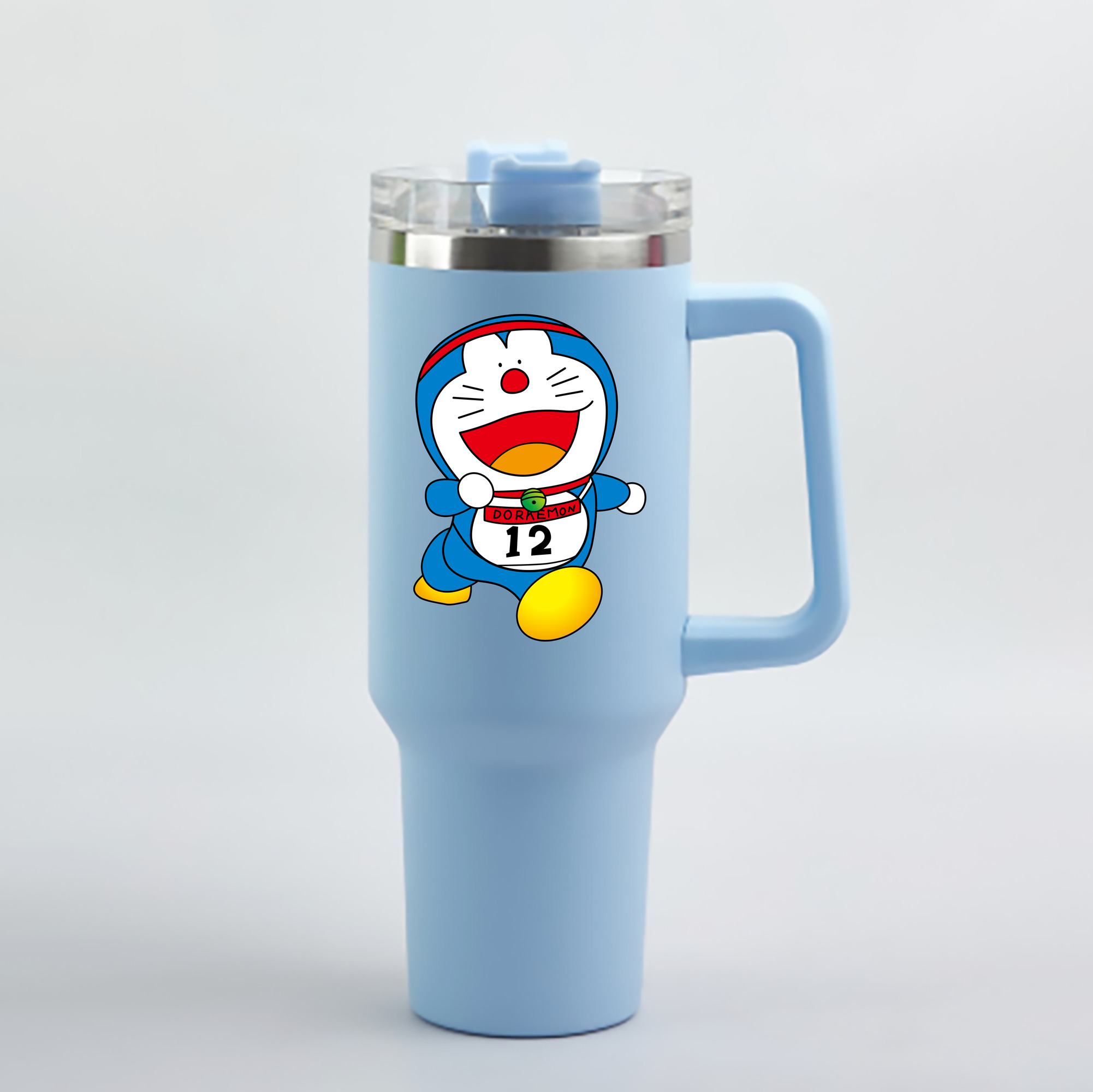 （画像用） ドラえもん Doraemon 1200mL車用タンブラー - クリスタルステッカー（プラスチックストロー付き）