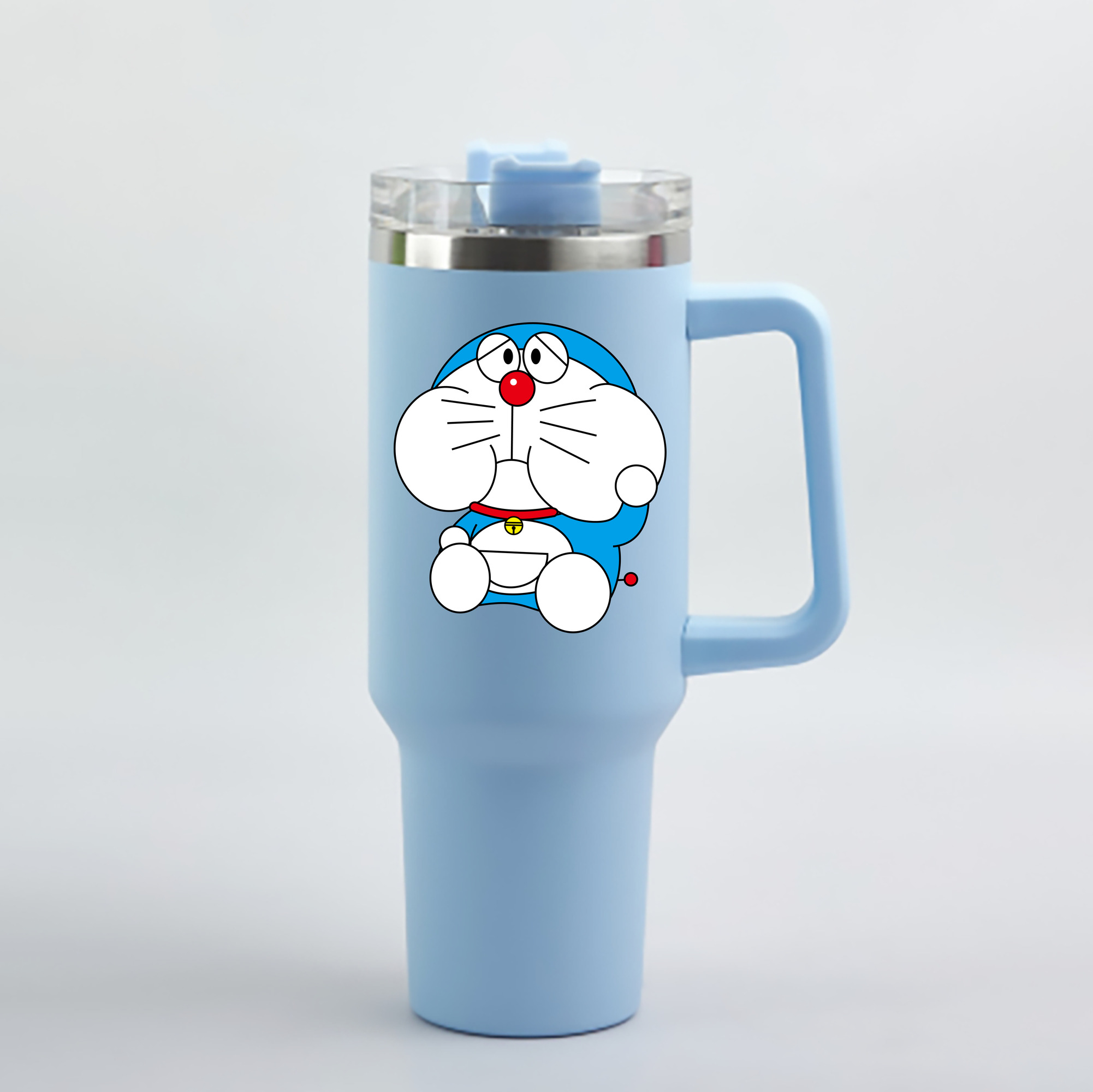 （画像用） ドラえもん Doraemon 1200mL車用タンブラー - クリスタルステッカー（プラスチックストロー付き）