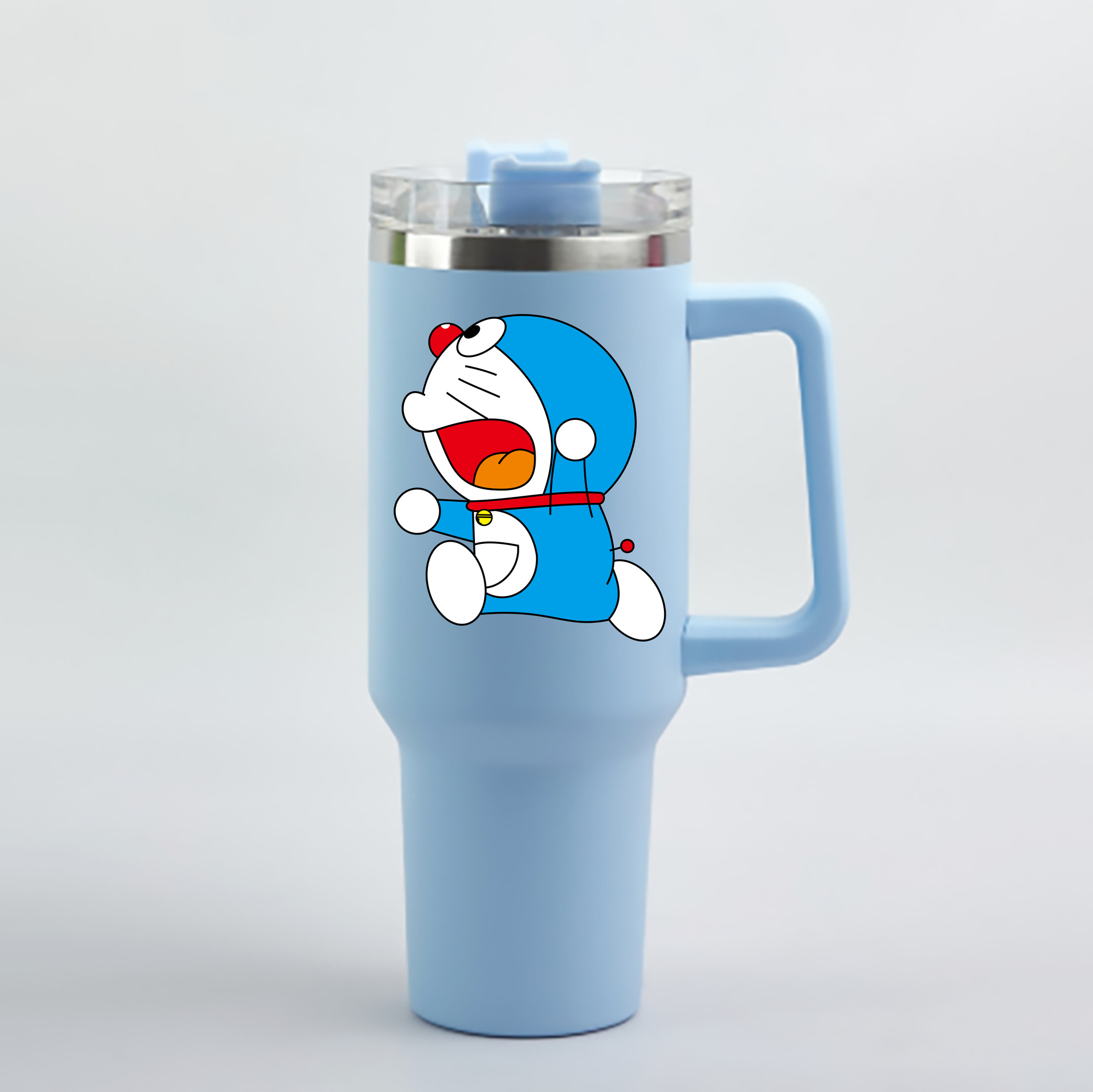 （画像用） ドラえもん Doraemon 1200mL車用タンブラー - クリスタルステッカー（プラスチックストロー付き）