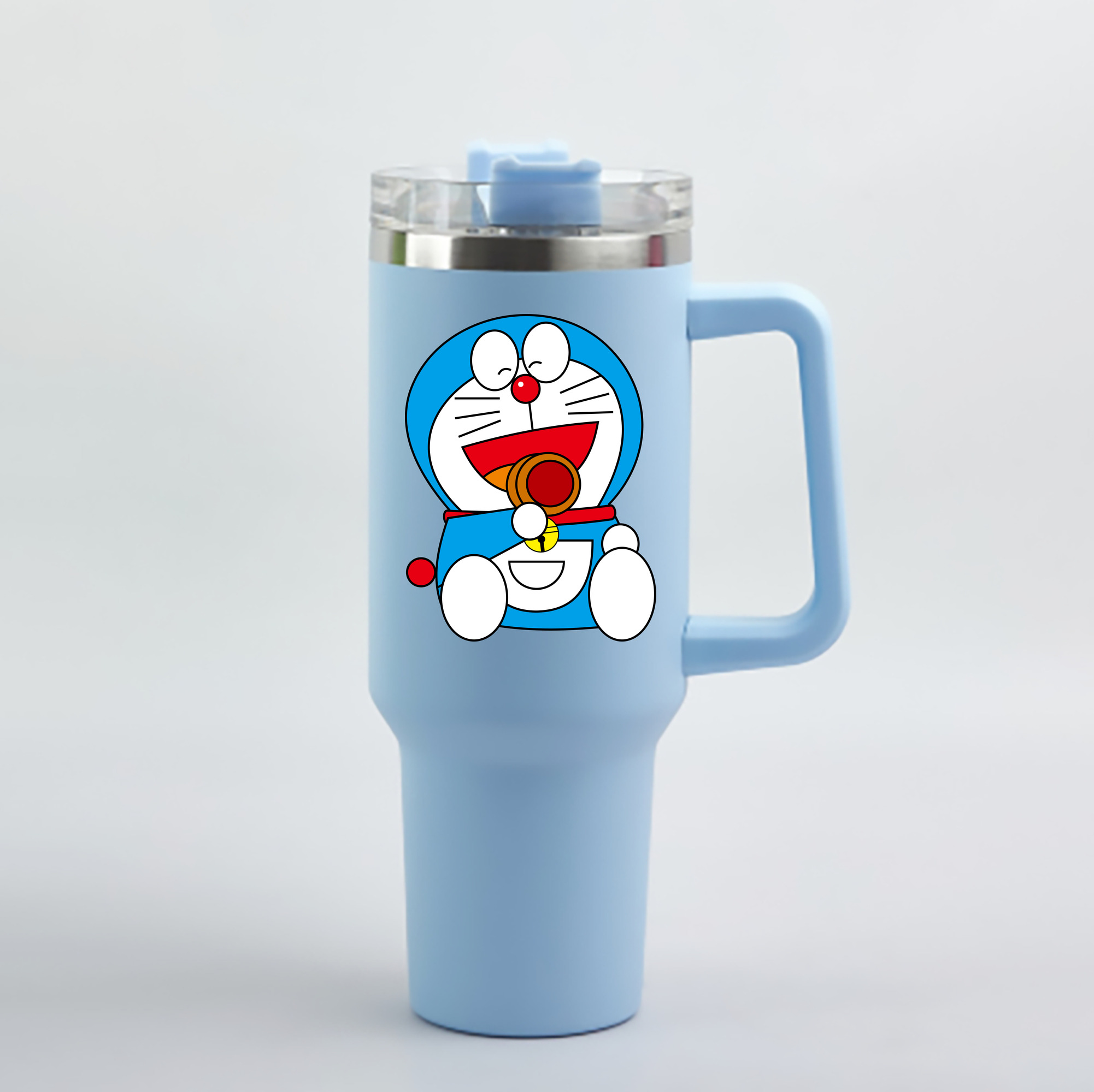 （画像用） ドラえもん Doraemon 1200mL車用タンブラー - クリスタルステッカー（プラスチックストロー付き）