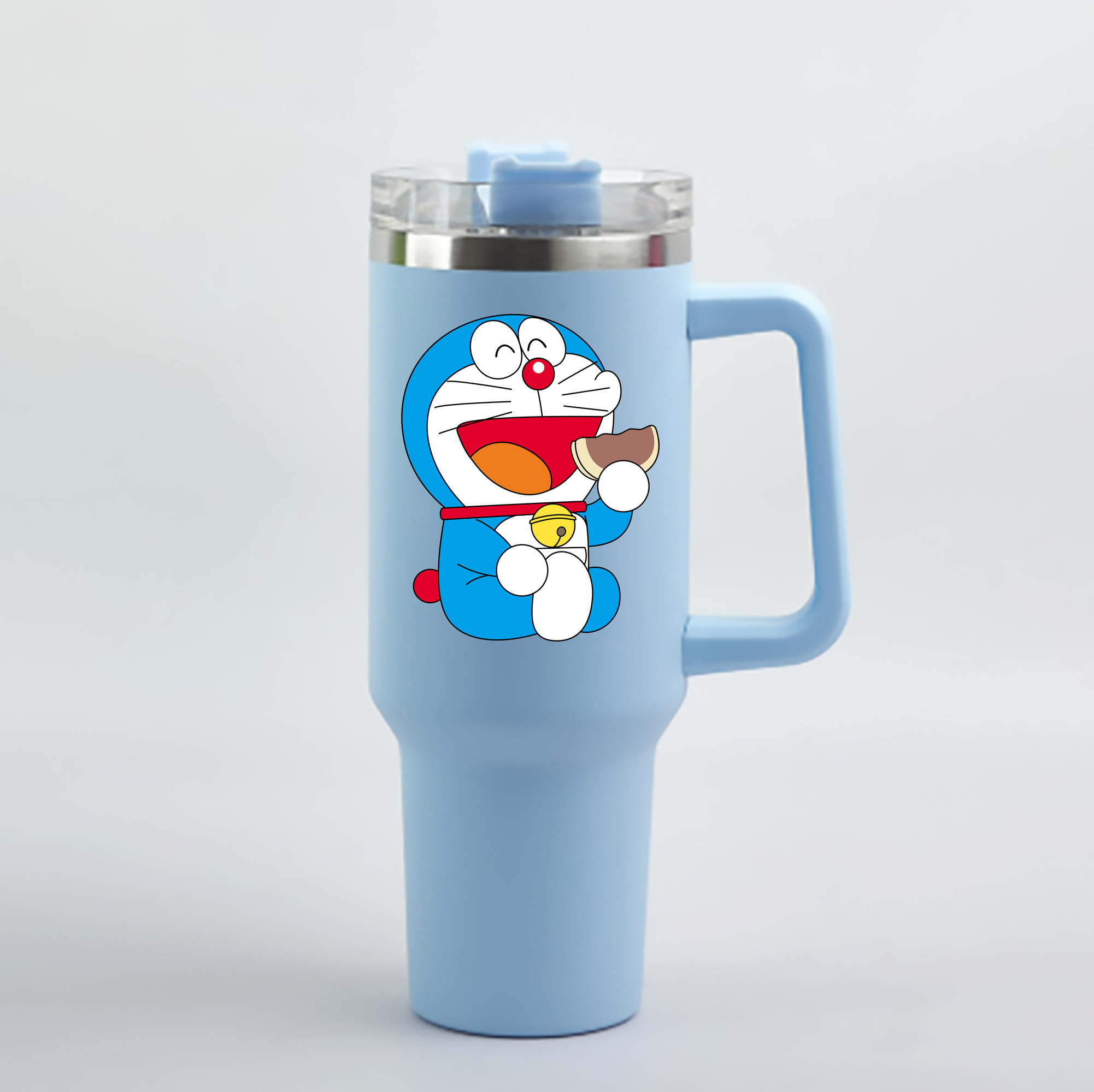 （画像用） ドラえもん Doraemon 1200mL車用タンブラー - クリスタルステッカー（プラスチックストロー付き）