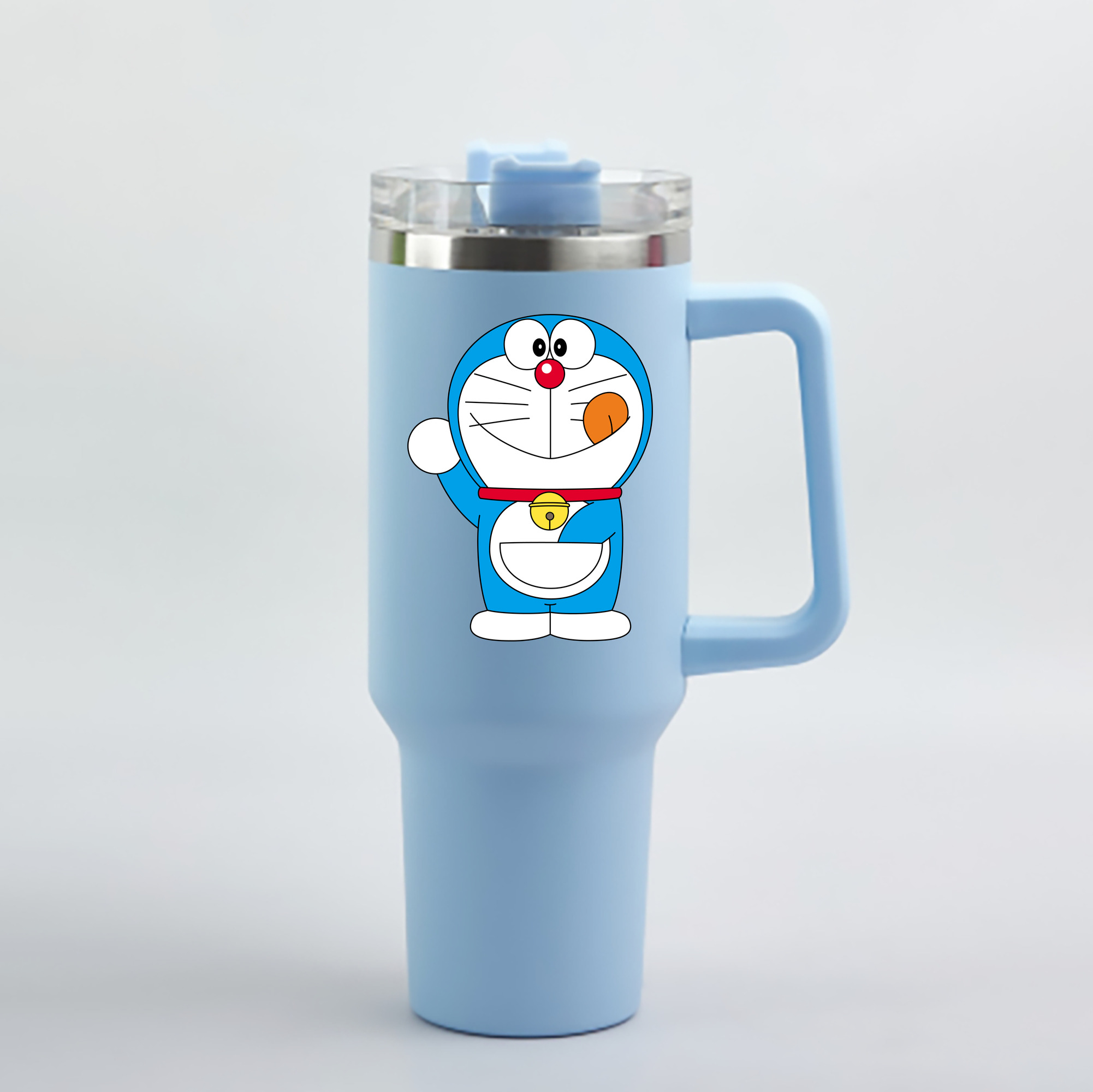 （画像用） ドラえもん Doraemon 1200mL車用タンブラー - クリスタルステッカー（プラスチックストロー付き）