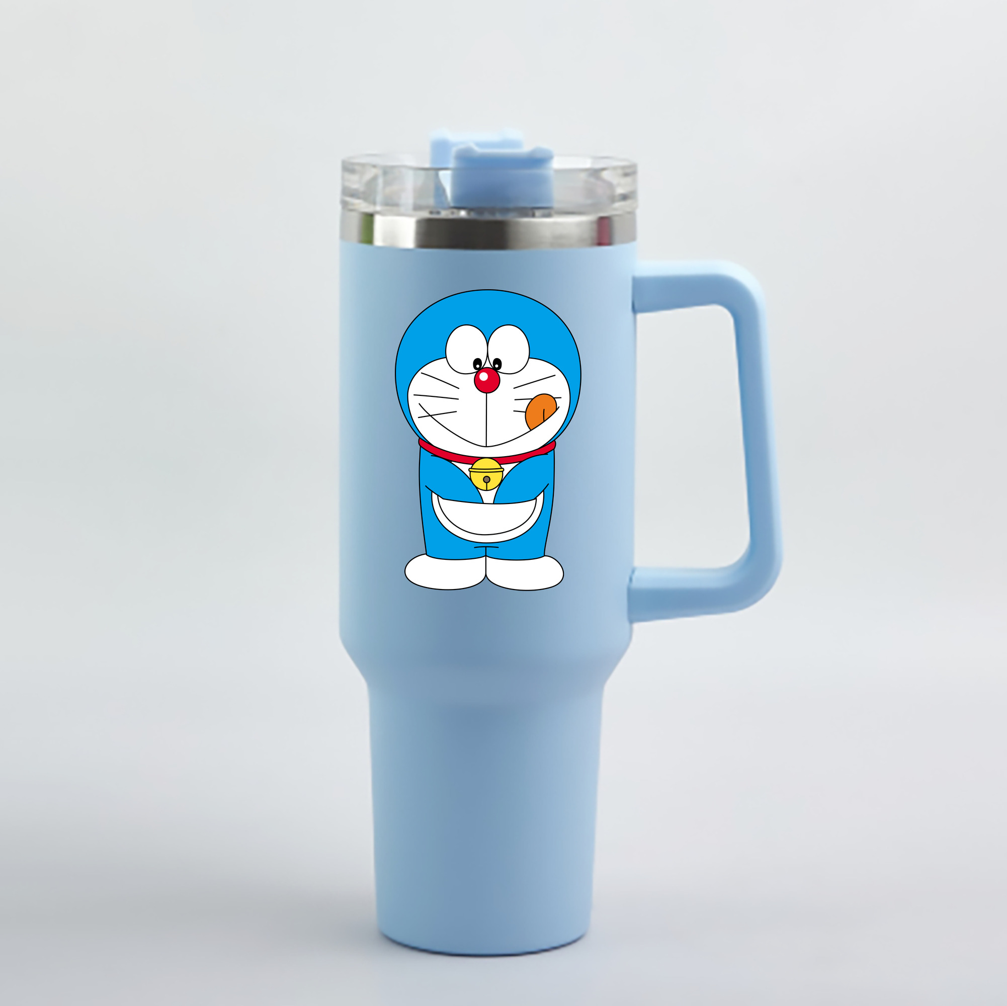 （画像用） ドラえもん Doraemon 1200mL車用タンブラー - クリスタルステッカー（プラスチックストロー付き）