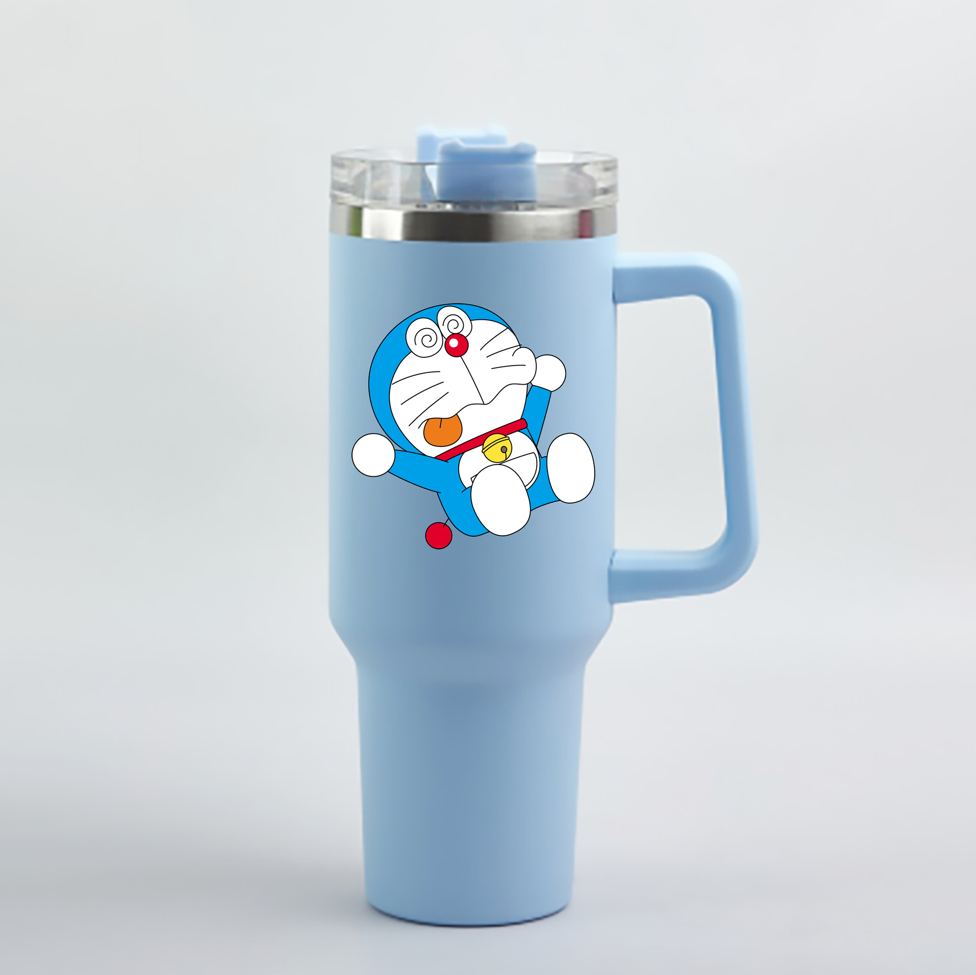 （画像用） ドラえもん Doraemon 1200mL車用タンブラー - クリスタルステッカー（プラスチックストロー付き）