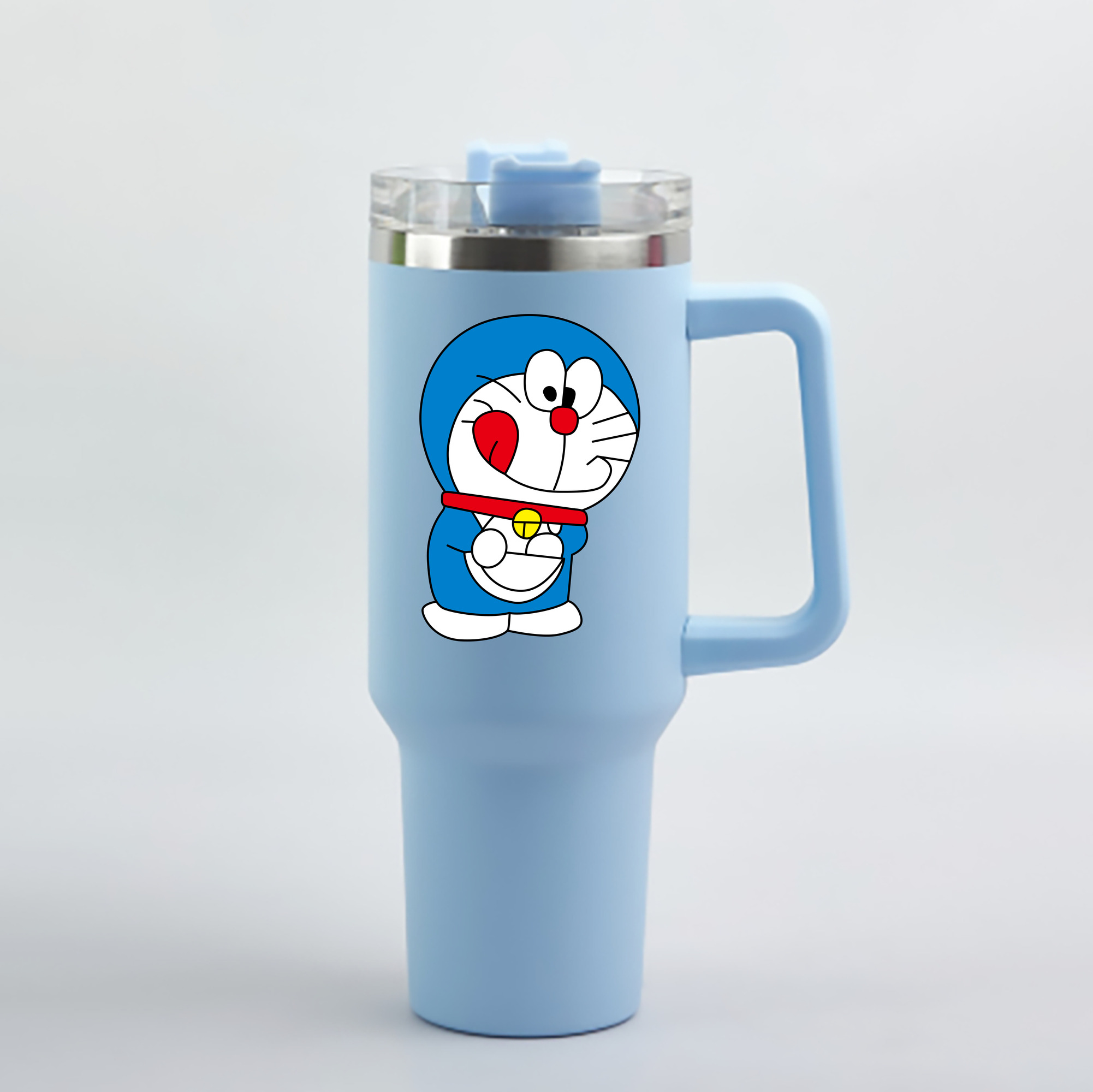 （画像用） ドラえもん Doraemon 1200mL車用タンブラー - クリスタルステッカー（プラスチックストロー付き）