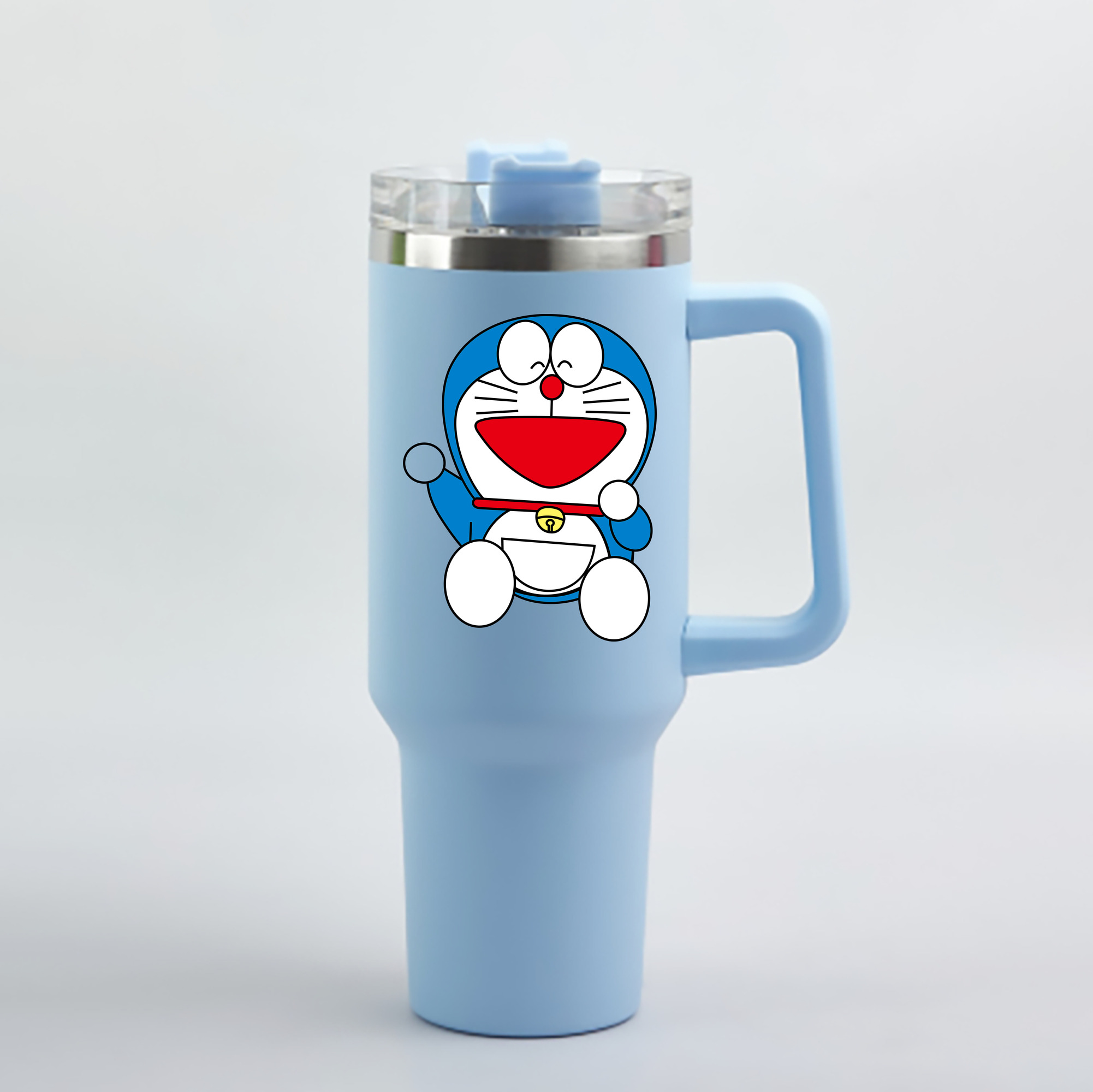 （画像用） ドラえもん Doraemon 1200mL車用タンブラー - クリスタルステッカー（プラスチックストロー付き）