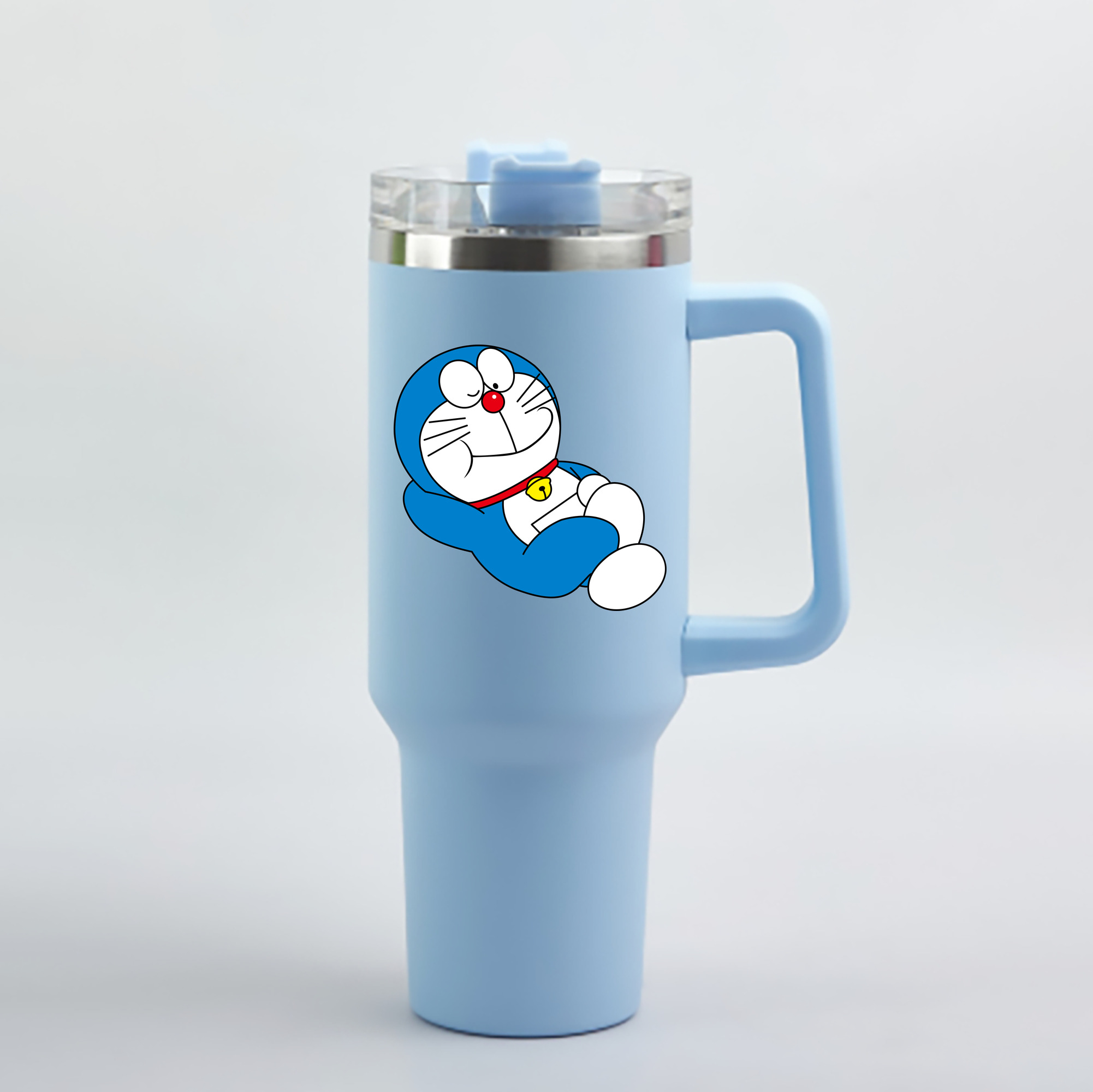 （画像用） ドラえもん Doraemon 1200mL車用タンブラー - クリスタルステッカー（プラスチックストロー付き）