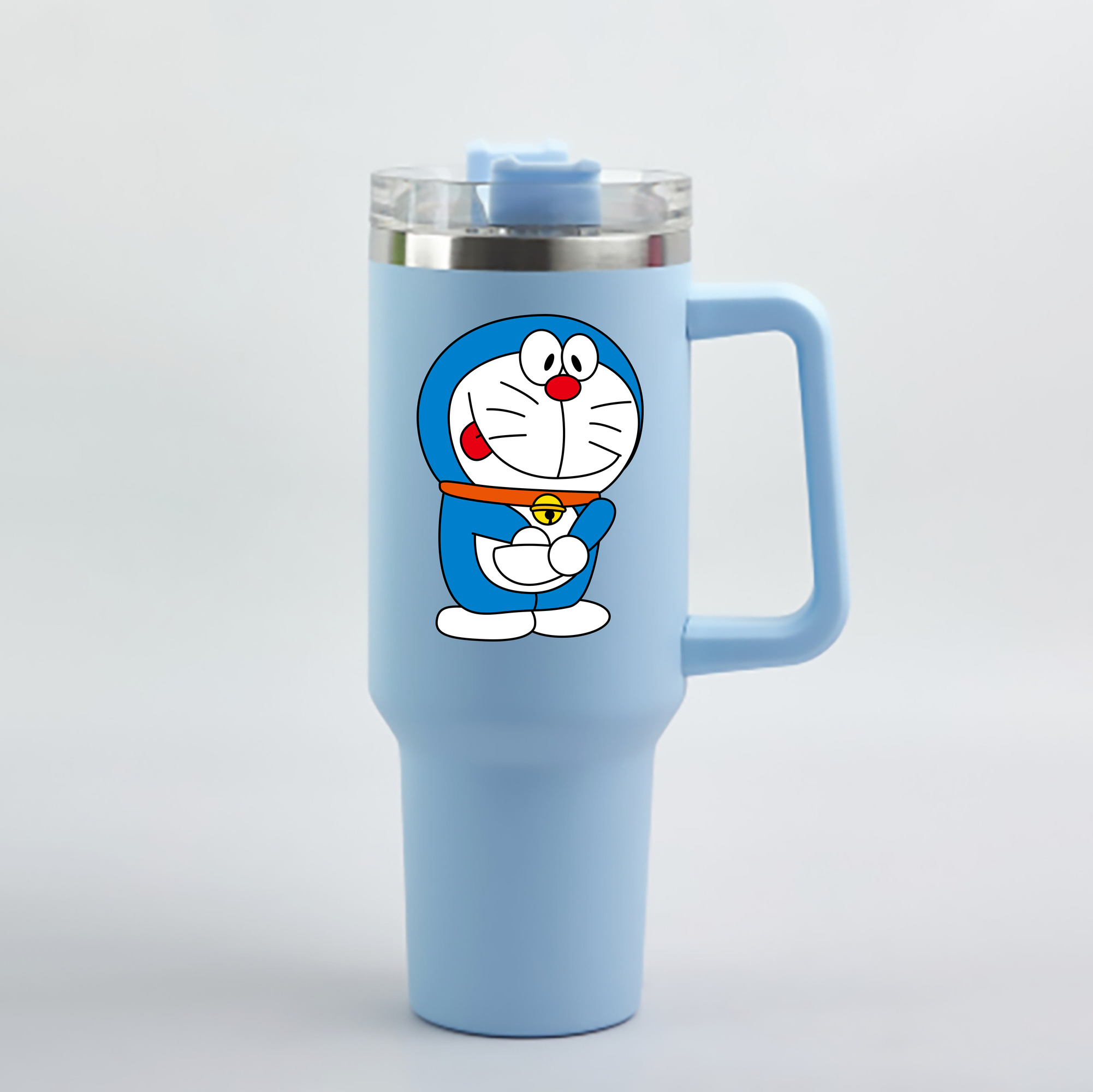 （画像用） ドラえもん Doraemon 1200mL車用タンブラー - クリスタルステッカー（プラスチックストロー付き）