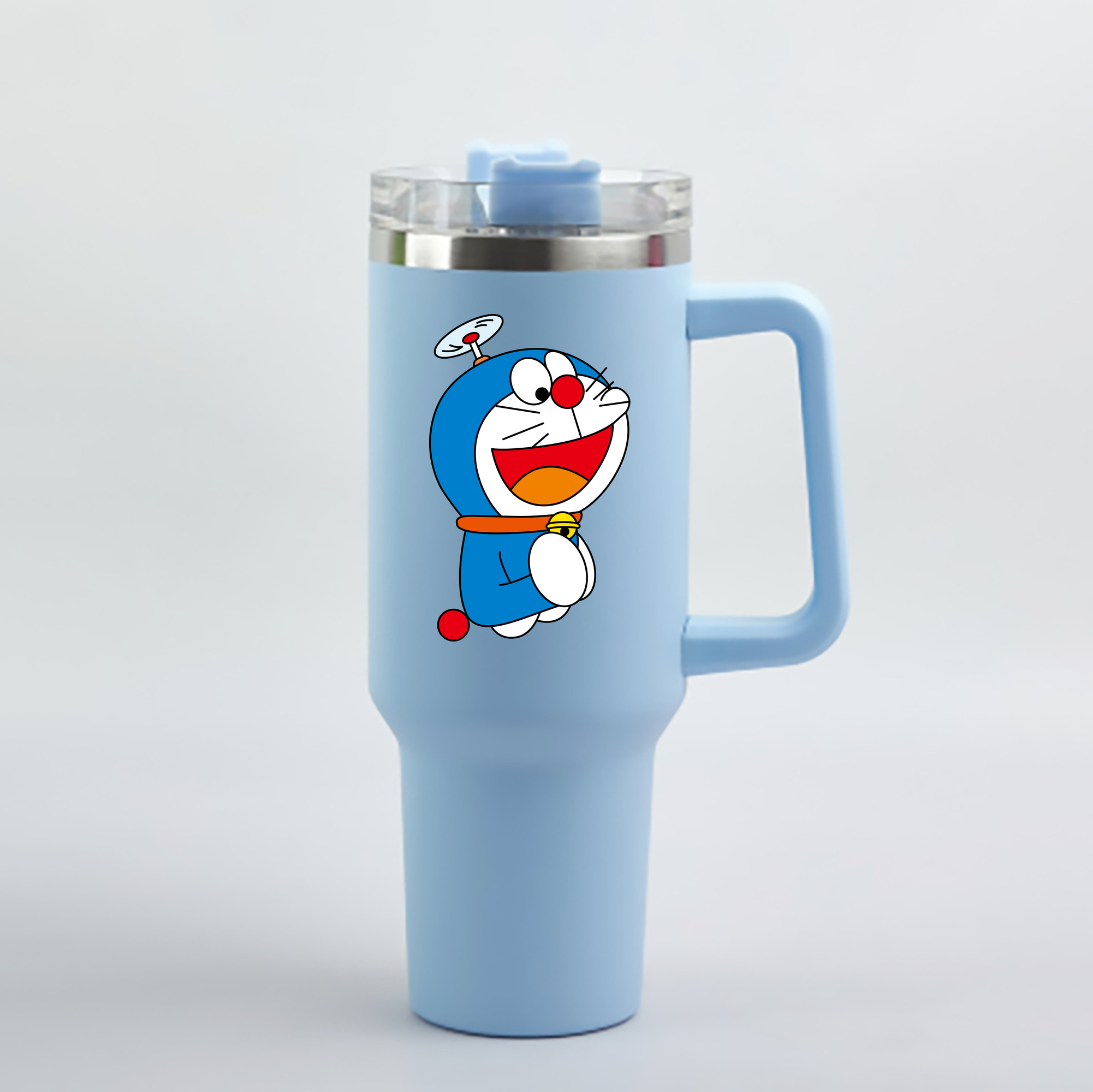 （画像用） ドラえもん Doraemon 1200mL車用タンブラー - クリスタルステッカー（プラスチックストロー付き）