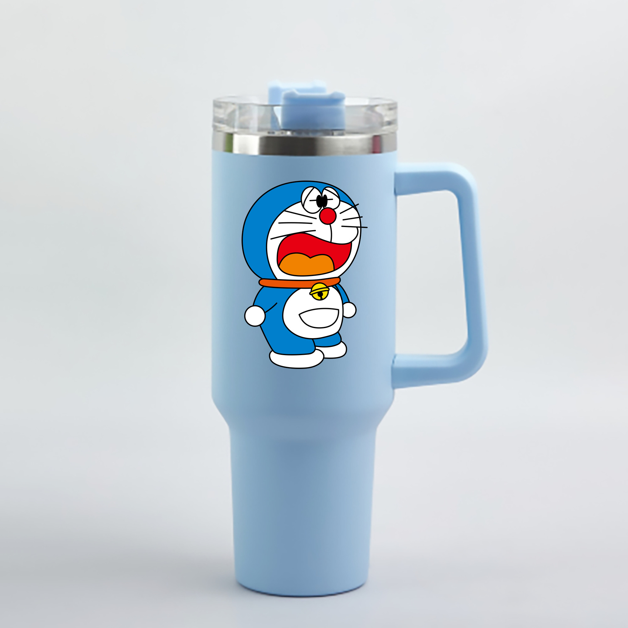 （画像用） ドラえもん Doraemon 1200mL車用タンブラー - クリスタルステッカー（プラスチックストロー付き）