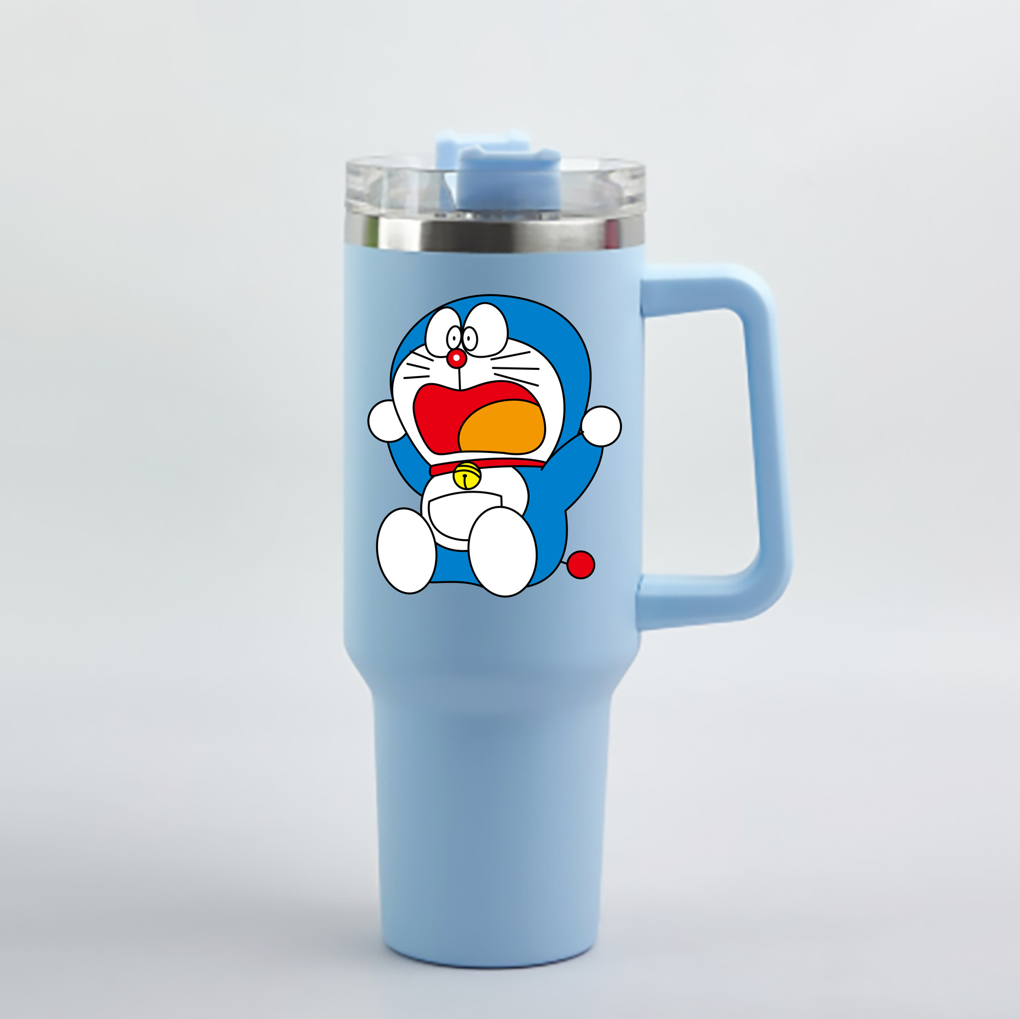 （画像用） ドラえもん Doraemon 1200mL車用タンブラー - クリスタルステッカー（プラスチックストロー付き）
