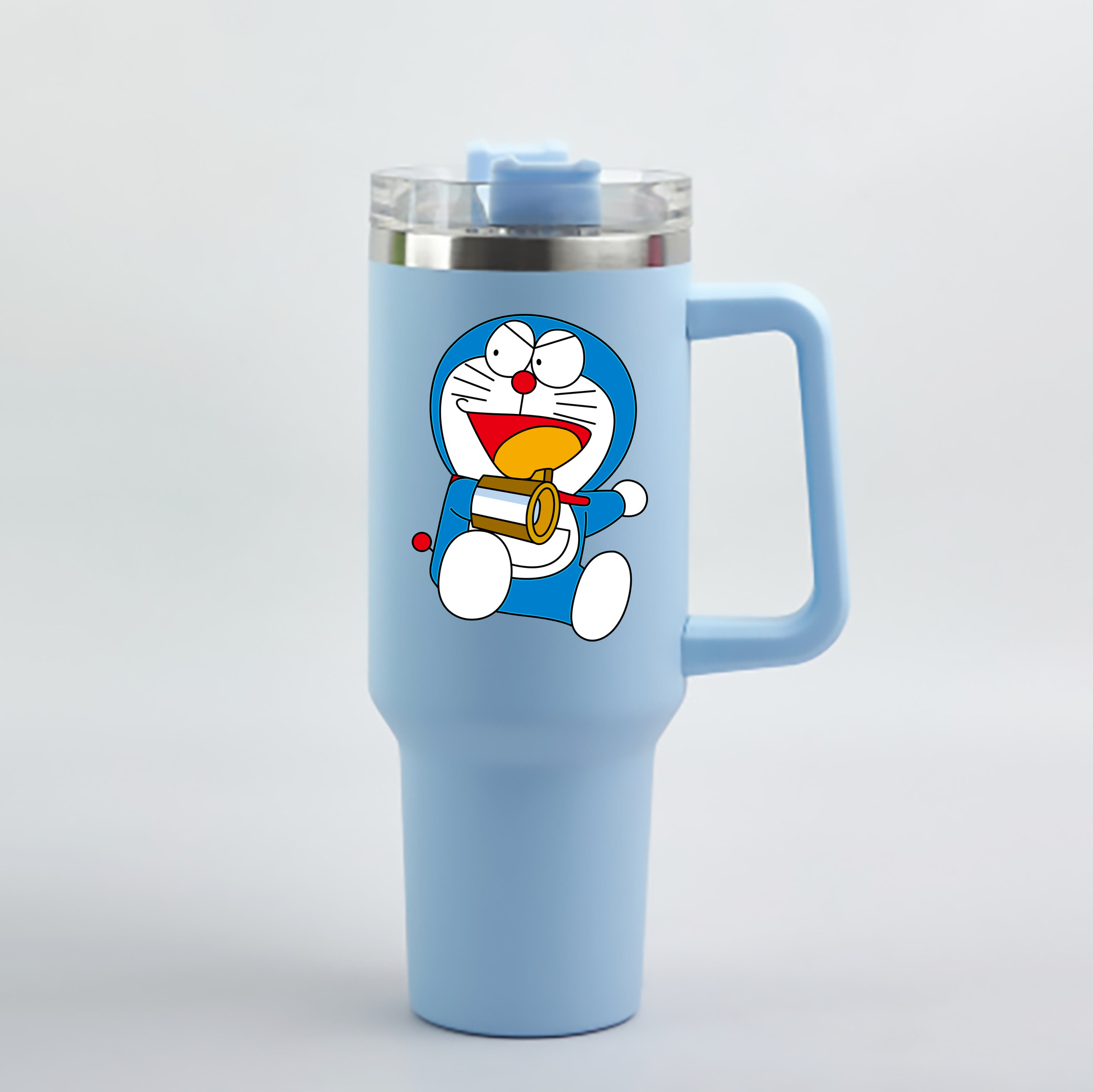 （画像用） ドラえもん Doraemon 1200mL車用タンブラー - クリスタルステッカー（プラスチックストロー付き）