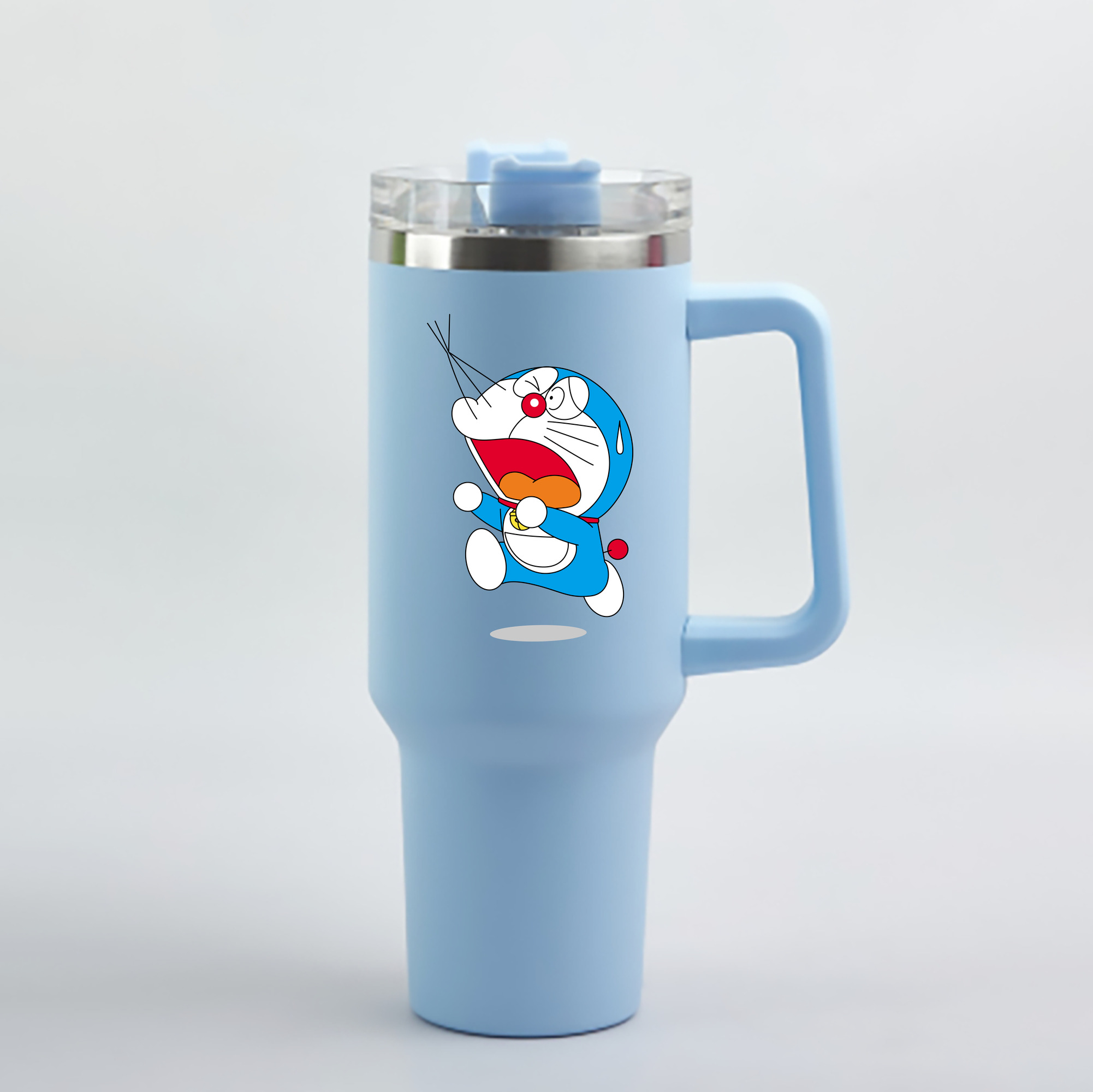 （画像用） ドラえもん Doraemon 1200mL車用タンブラー - クリスタルステッカー（プラスチックストロー付き）