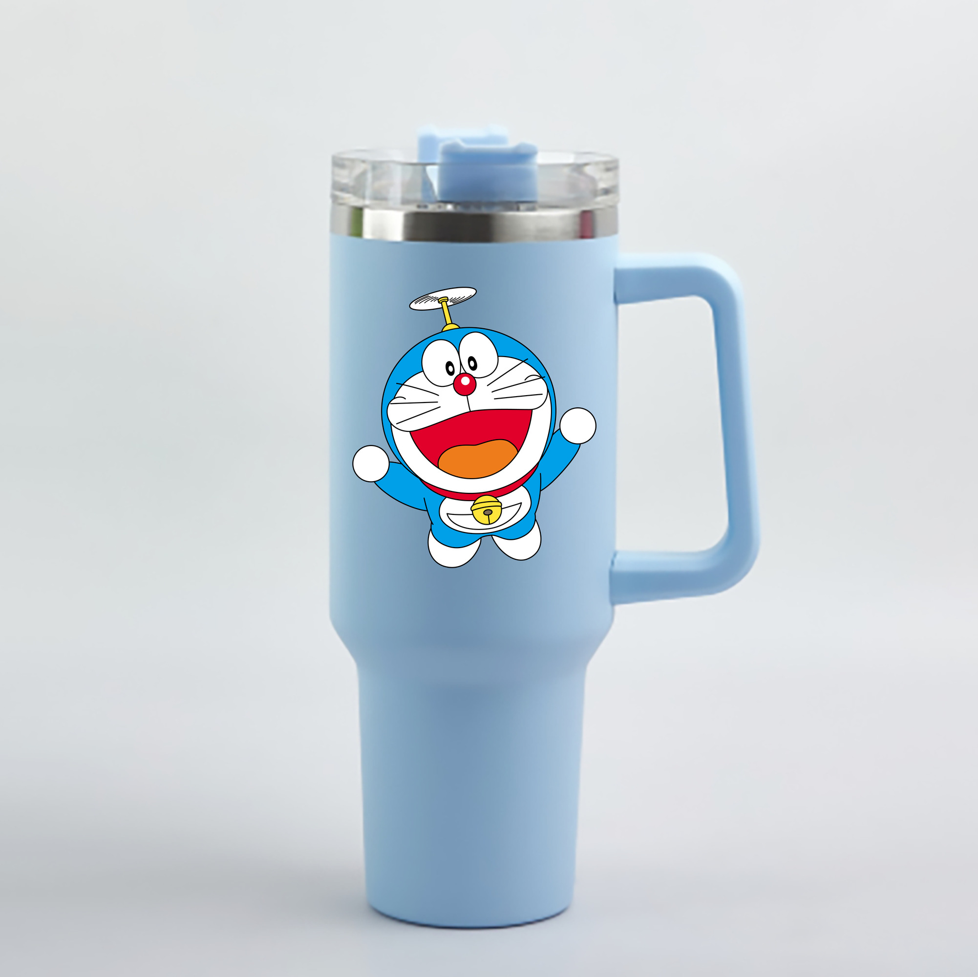 （画像用） ドラえもん Doraemon 1200mL車用タンブラー - クリスタルステッカー（プラスチックストロー付き）