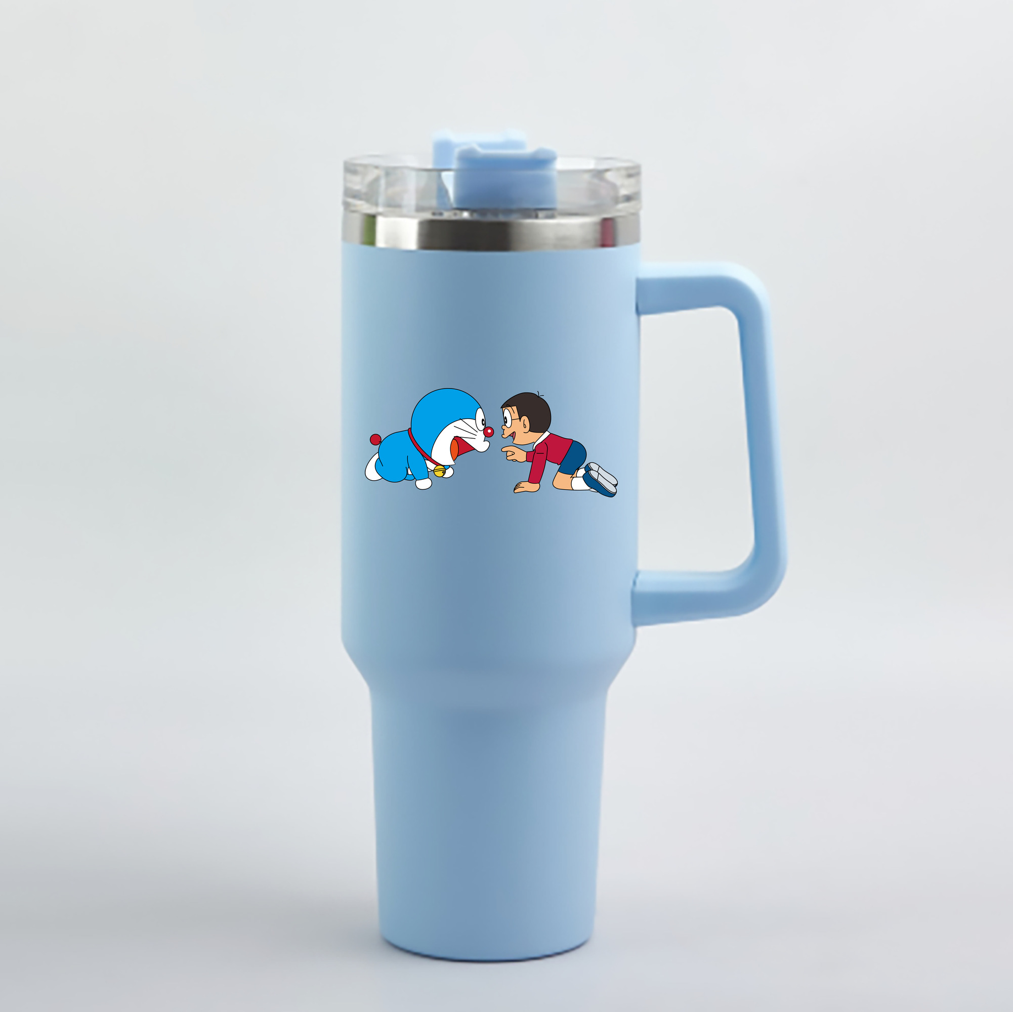 （画像用） ドラえもん 野比 のび太 Doraemon Nobita Nobi 1200mL車用タンブラー - クリスタルステッカー（プラスチックストロー付き）