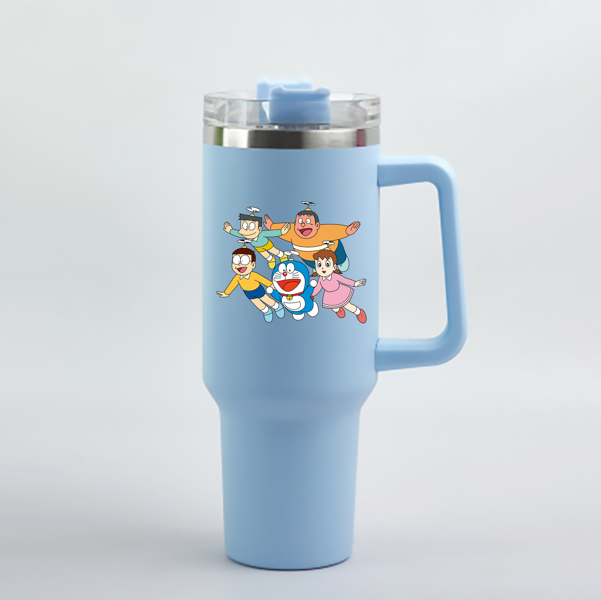 （画像用） ドラえもん 骨川 スネ夫 Doraemon Honekawa Suneo 1200mL車用タンブラー - クリスタルステッカー（プラスチックストロー付き）