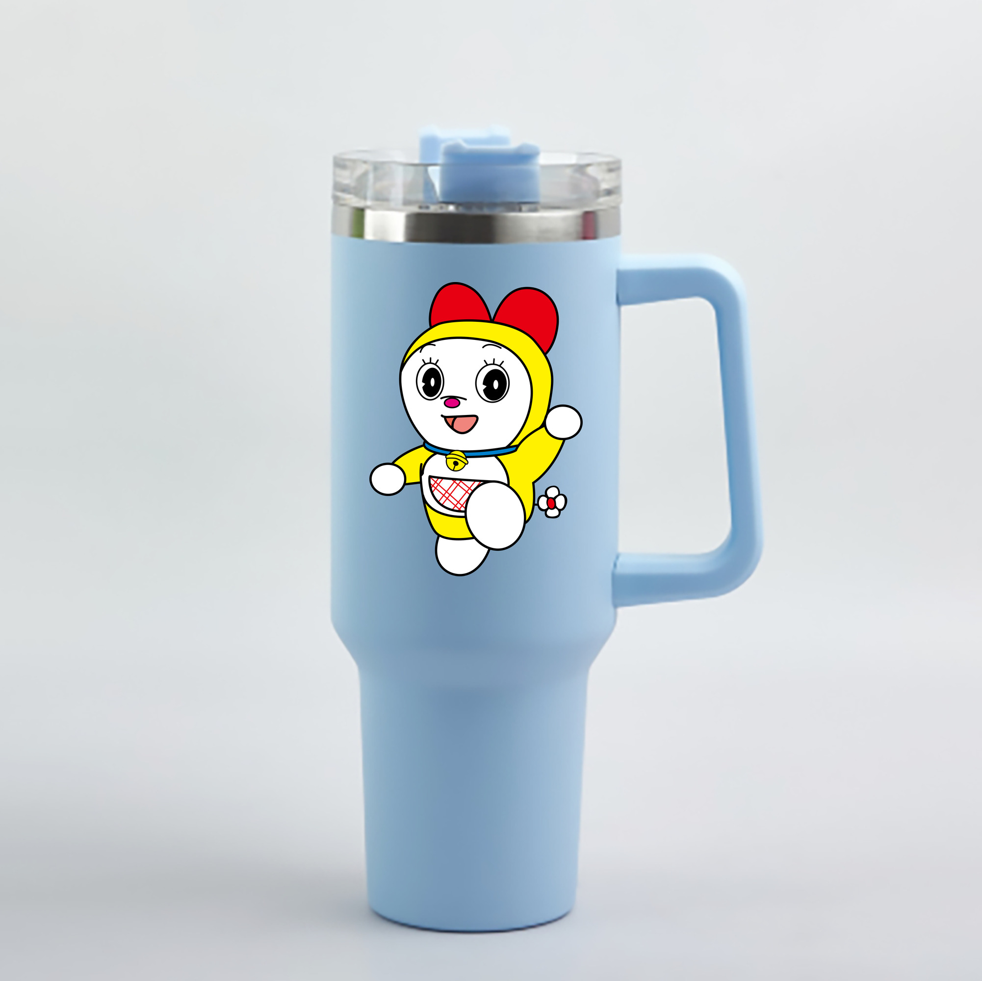 （画像用） ドラえもん ドラミ Doraemon Dorami 1200mL車用タンブラー - クリスタルステッカー（プラスチックストロー付き）