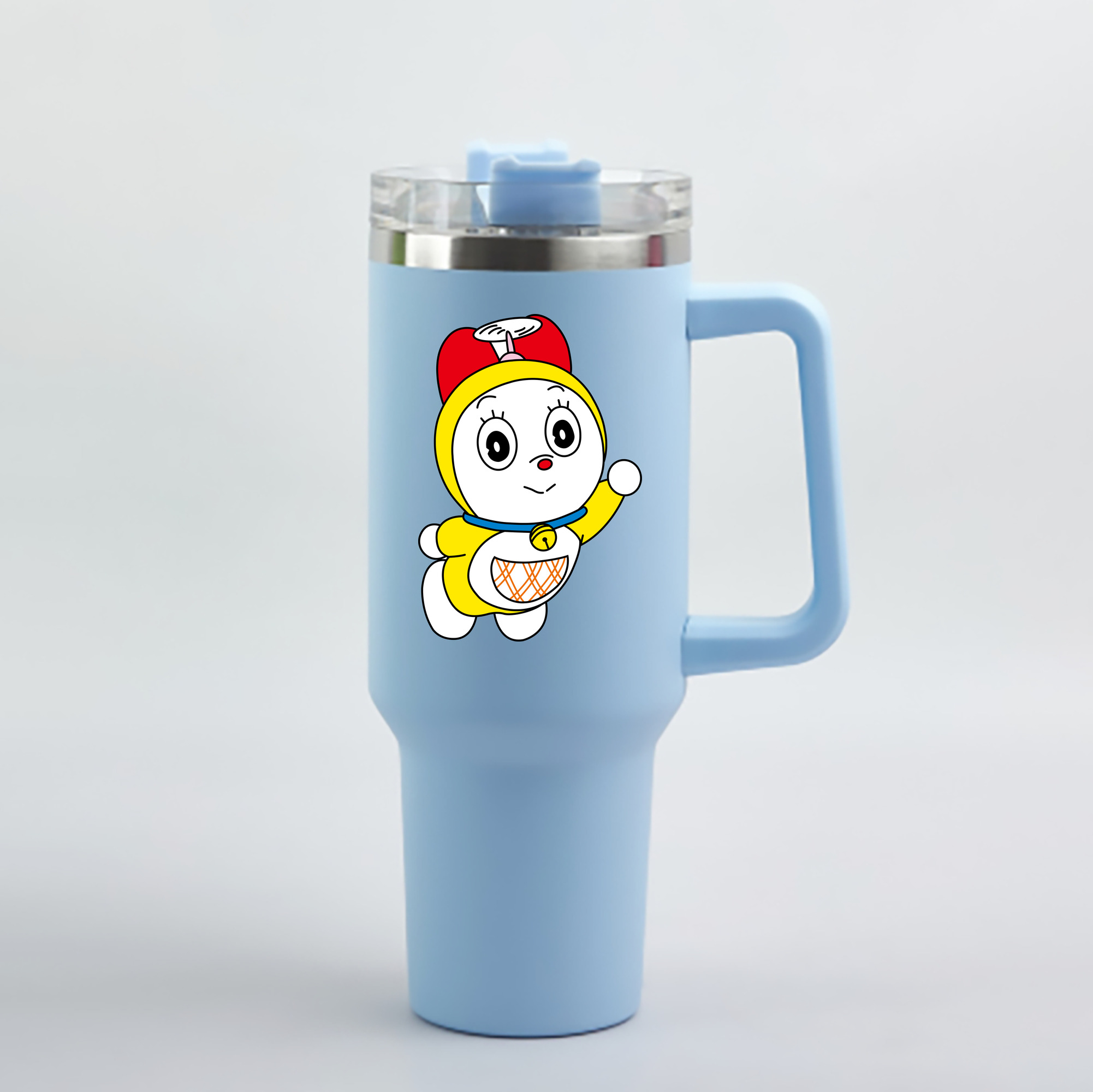 （画像用） ドラえもん ドラミ Doraemon Dorami 1200mL車用タンブラー - クリスタルステッカー（プラスチックストロー付き）