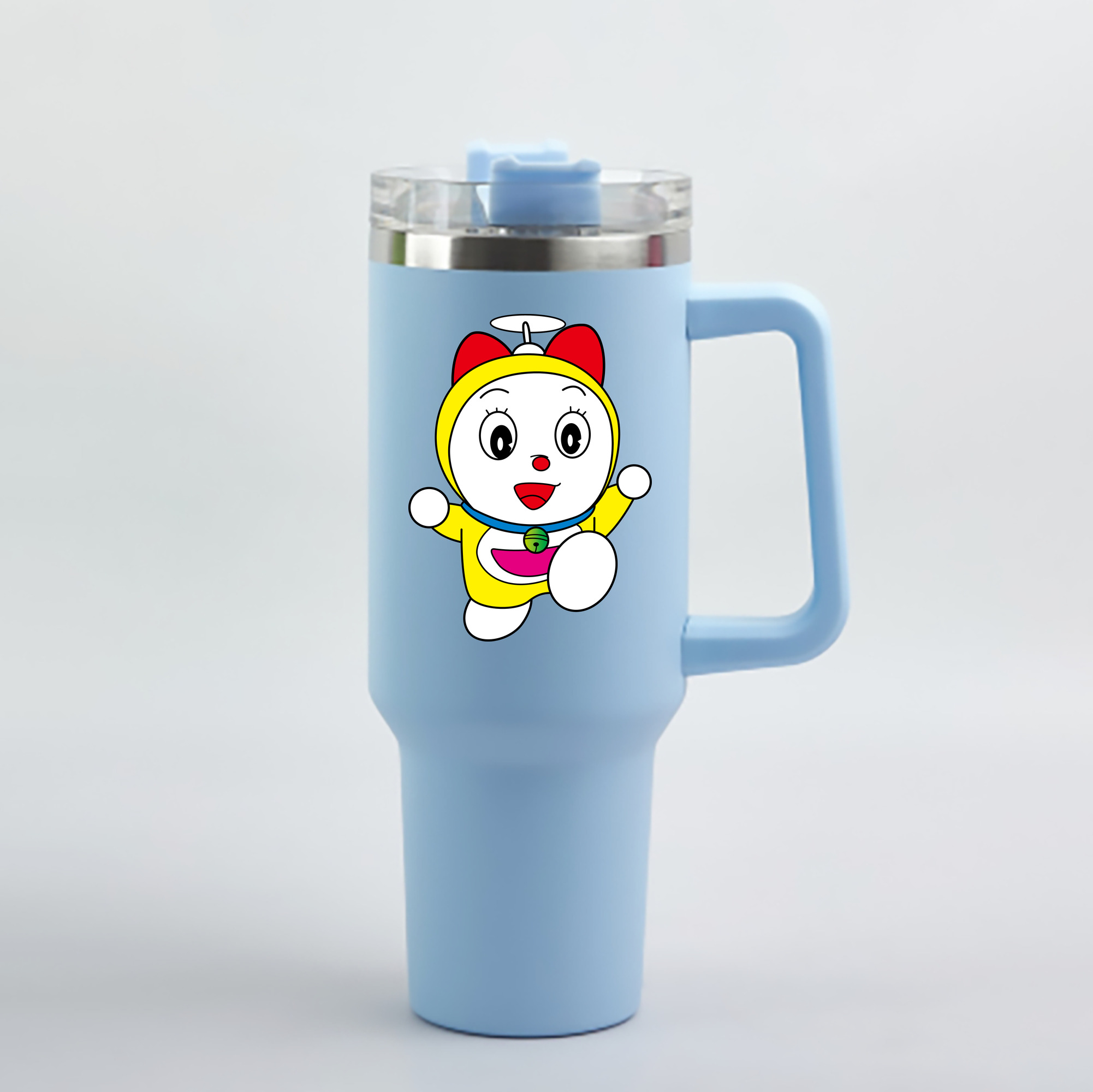 （画像用） ドラえもん ドラミ Doraemon Dorami 1200mL車用タンブラー - クリスタルステッカー（プラスチックストロー付き）